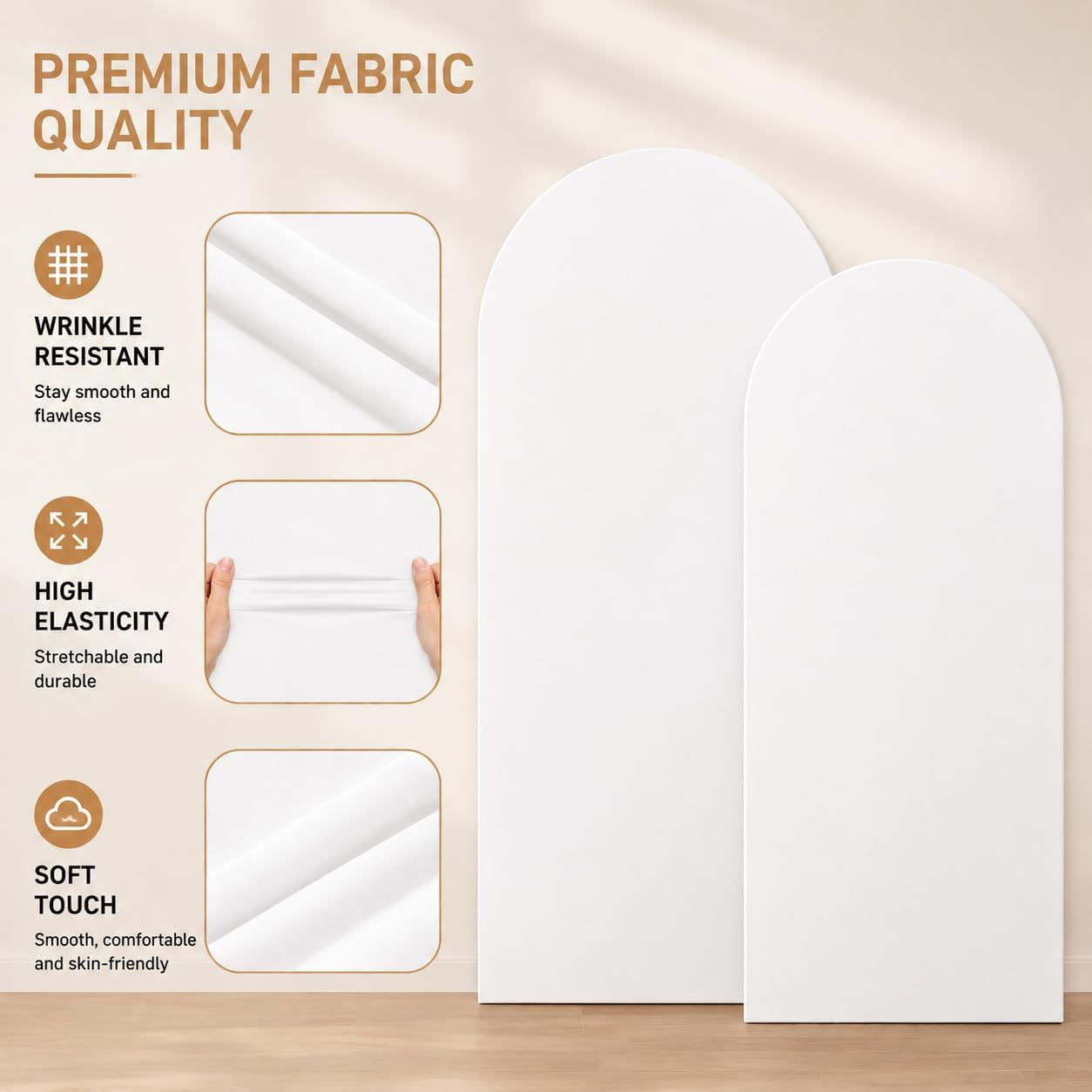 White Arch Cover Set of 2 Wedding Arch Backdrop Cover 7.2 and 6Ft Baby Shower Ba