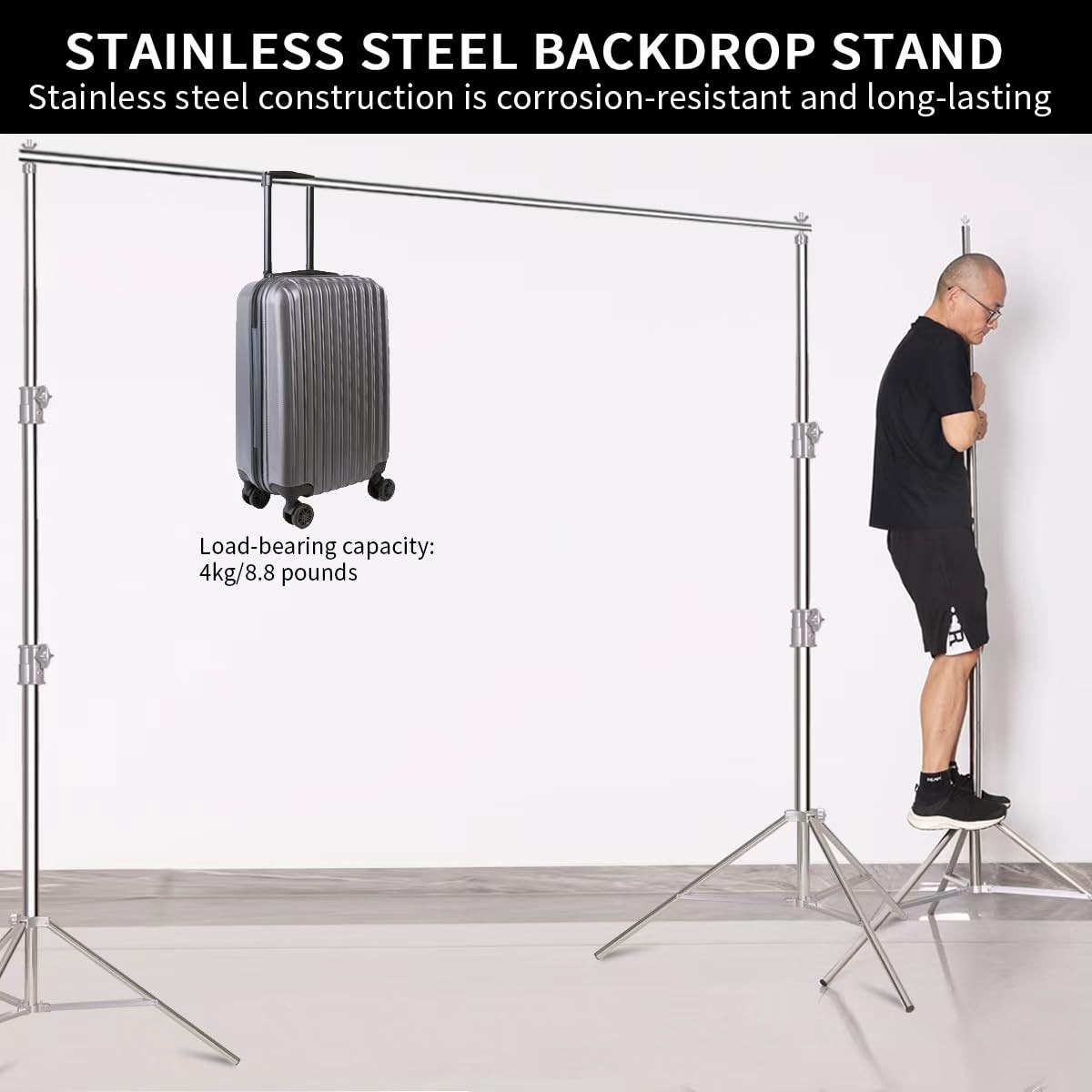 9.2 X 10 FT Stainless Steel Heavy Duty Backdrop Stand, Adjustable Background …