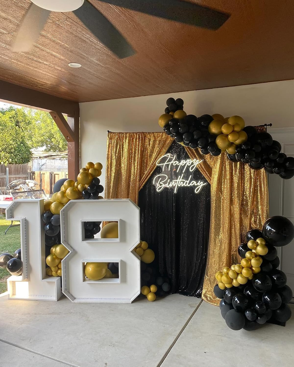 Black Sequin Backdrop Curtain 7ft x 7ft Glitter Photo Booth Backdrop for Wedding