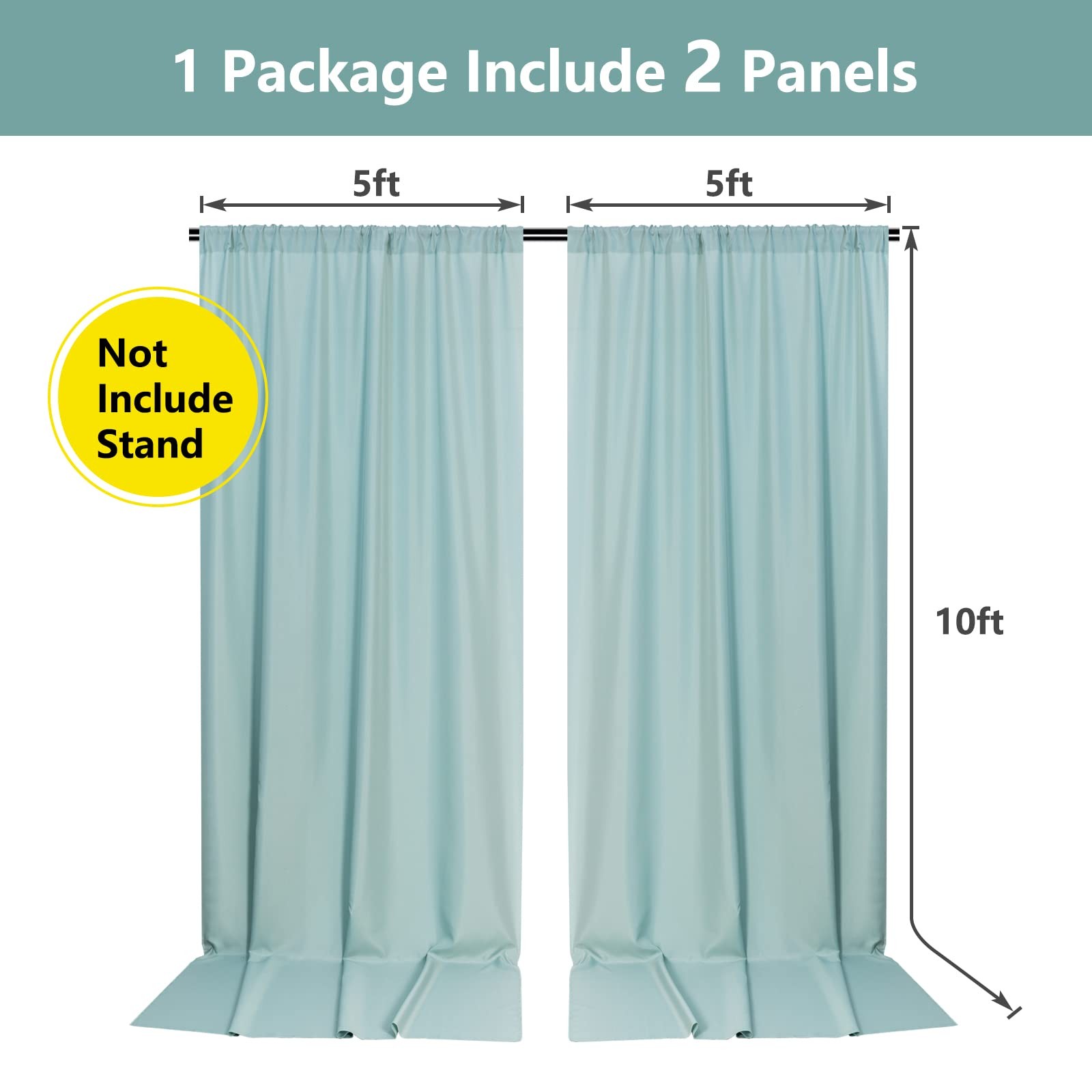Light Green Backdrop Curtains For Parties Weddings Stage Photography 5×10 FT