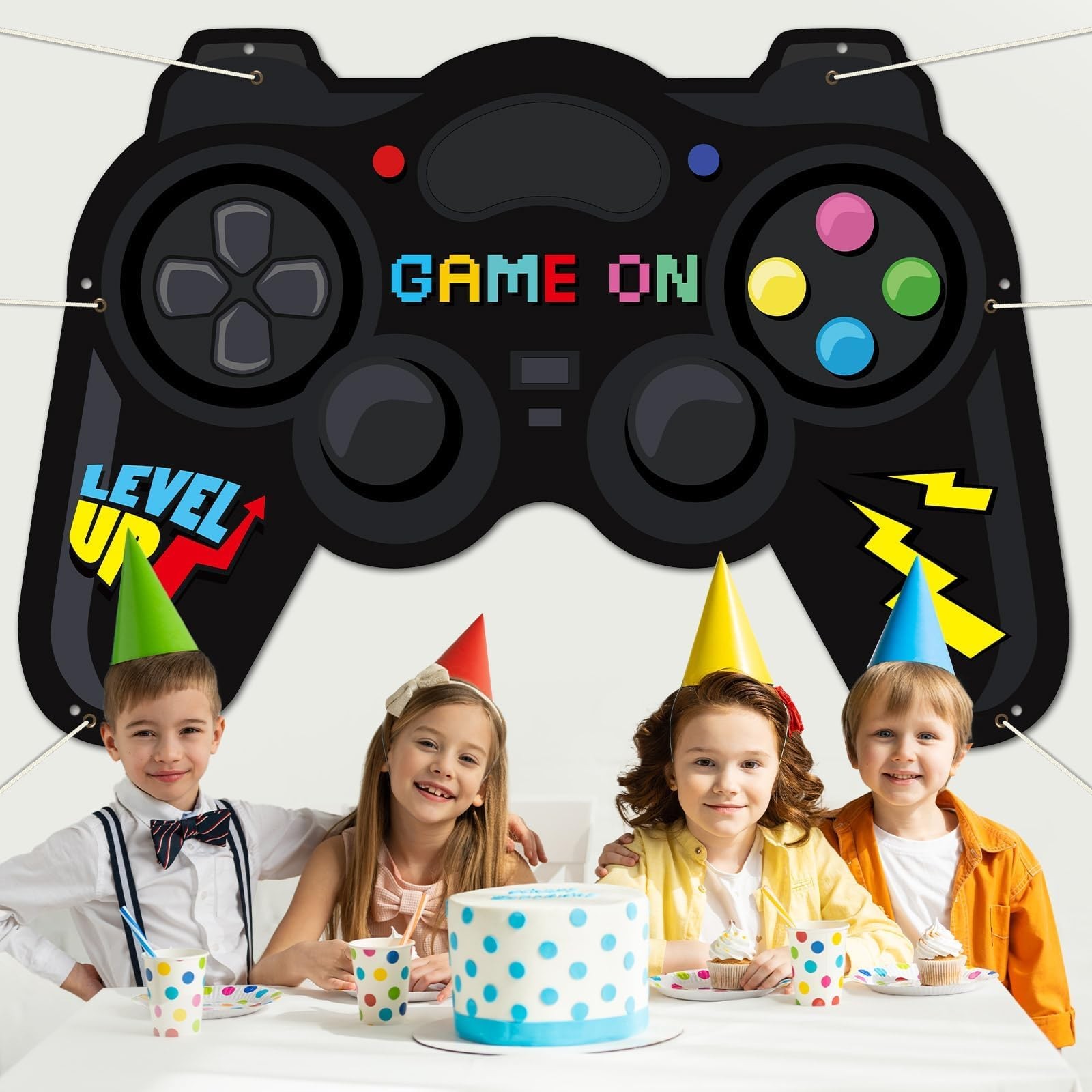 Large Video Game Shaped Backdrop Game on Photography Backdrop Gaming Party De…