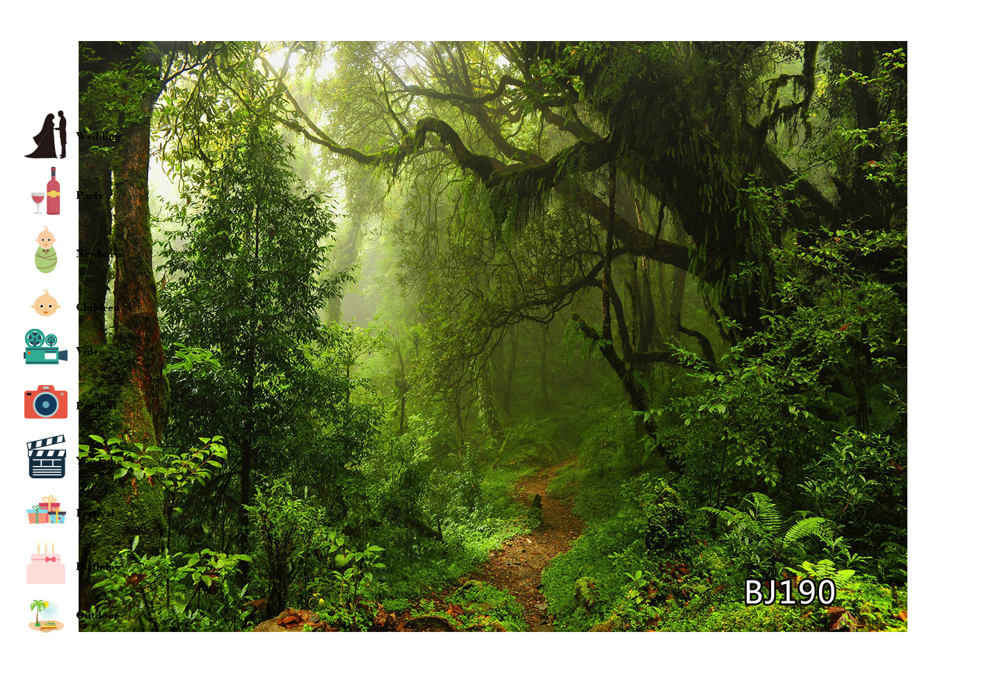 Jungle Forest Backdrop Green Nature Trees Photography Background Studio Props