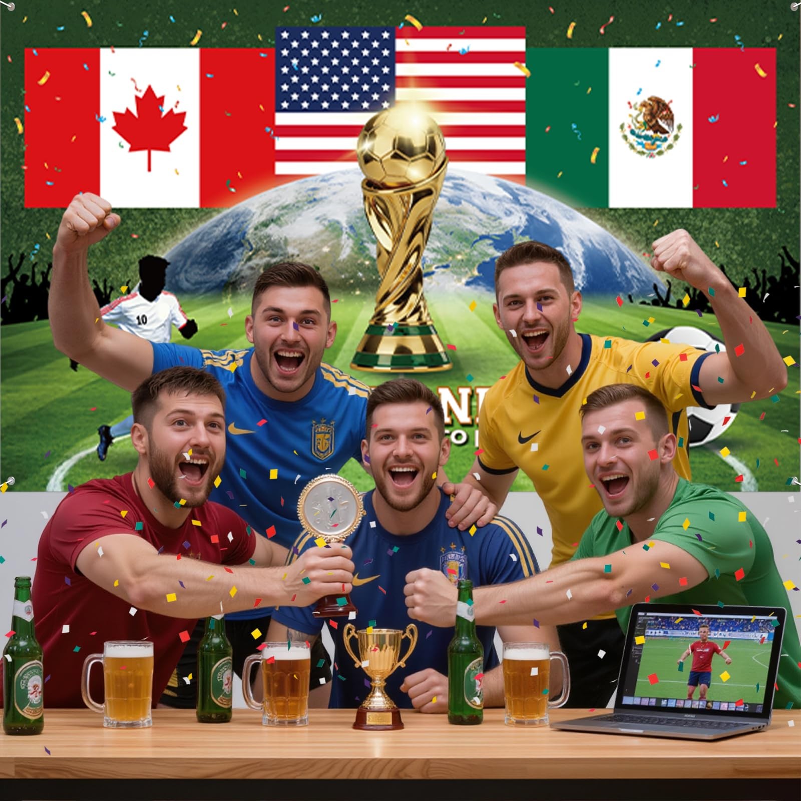 Soccer Party Decorations Backdrop Banner 2026 World Soccer Sport Themed Cup B…