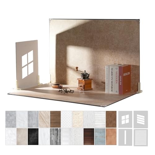 Product Photography Backdrops with Shadow Boards, 23x35in 10 Pcs 20 Patterns