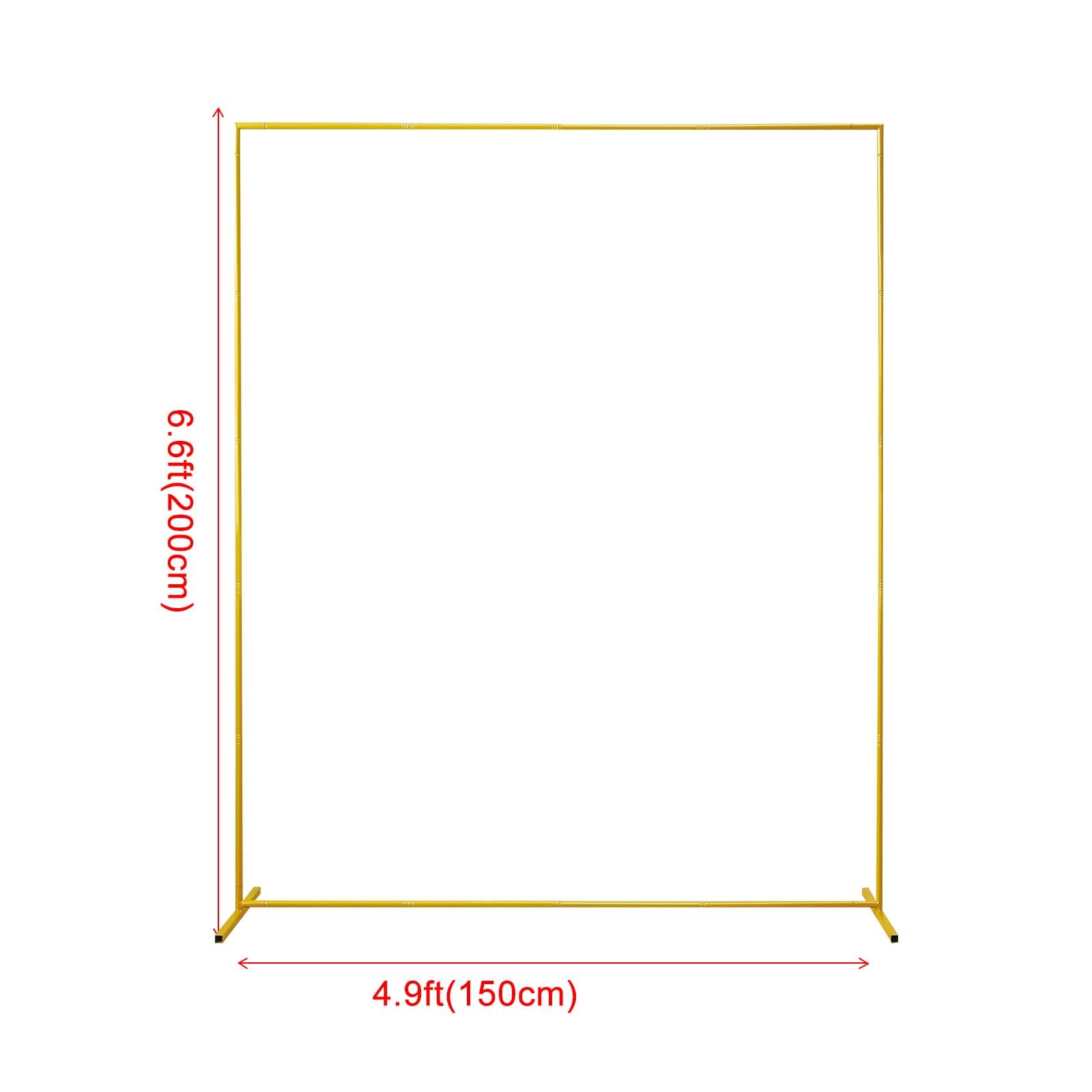 Gold Wedding Arch Backdrop Stand, 6.6FT*5FT Square Balloon and Flower Metal A…