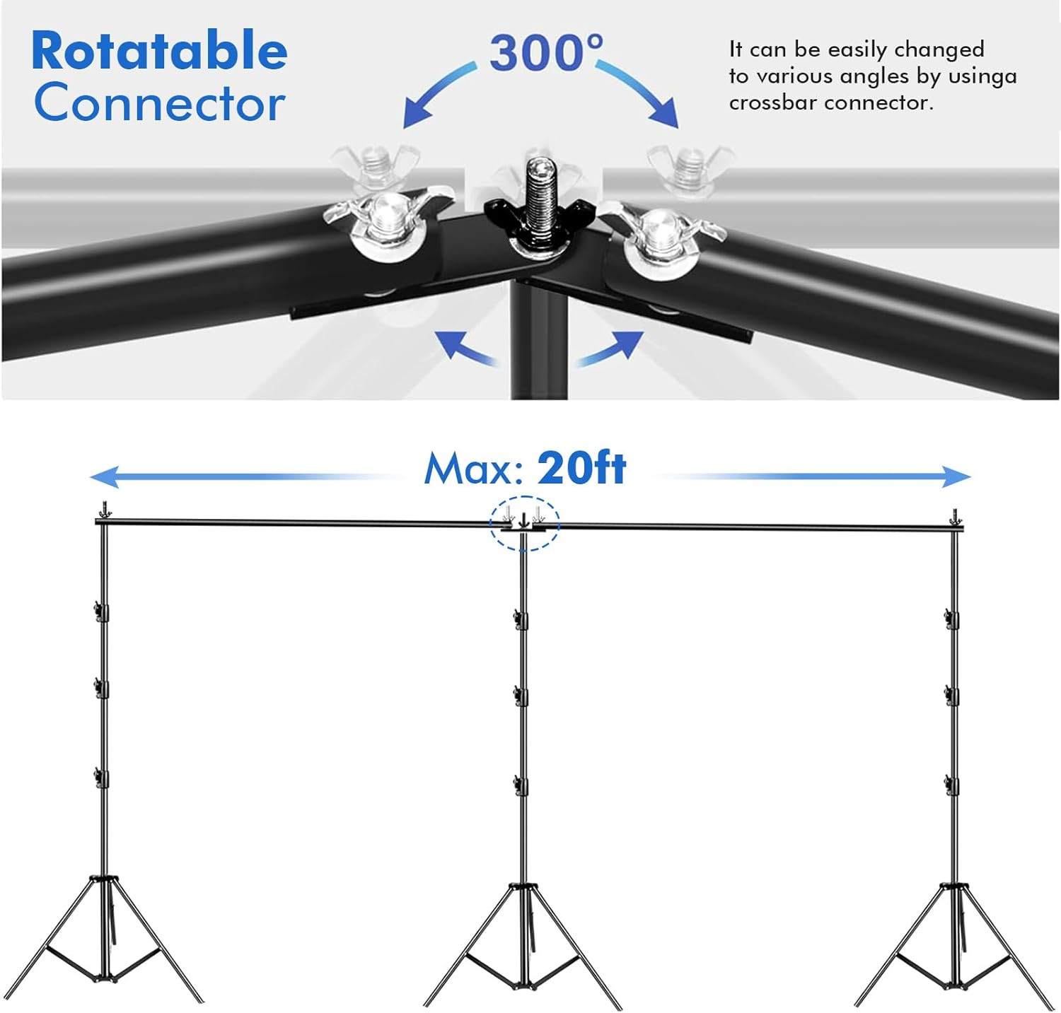 Photo Video Studio 20Ft (Wide) X 10Ft (Tall) Heavy Duty Adjustable Width & Lengt