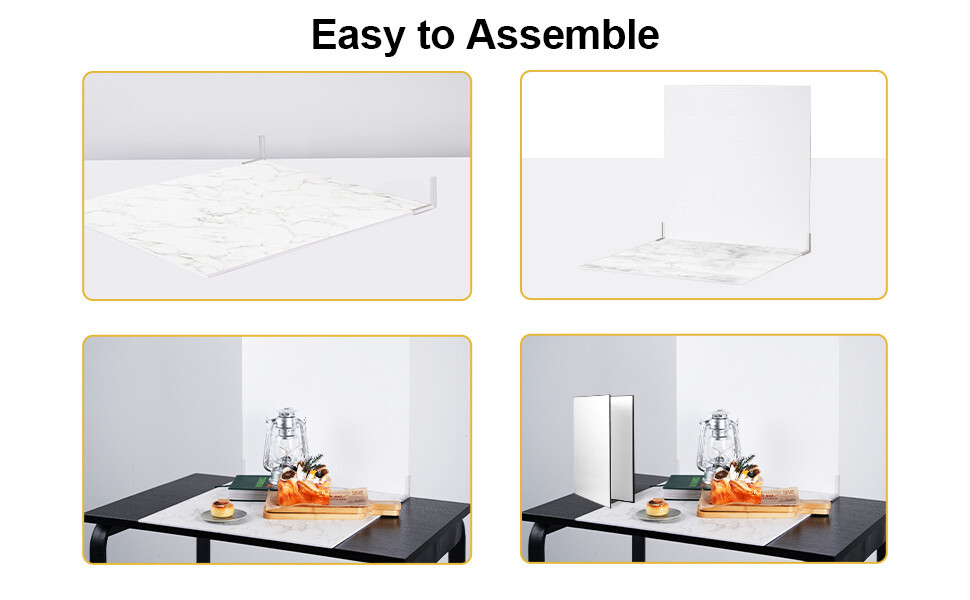 Meking Photography Backdrop & Reflector Board Set, 2 * 24” x 24” & 2 * 16” x 23”