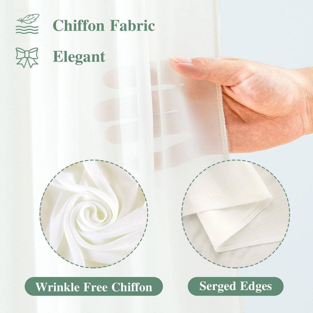 0.04 In. X 29 In. Draping Fabric Beige Chiffon Wedding Party Display Arbor 2 Pan