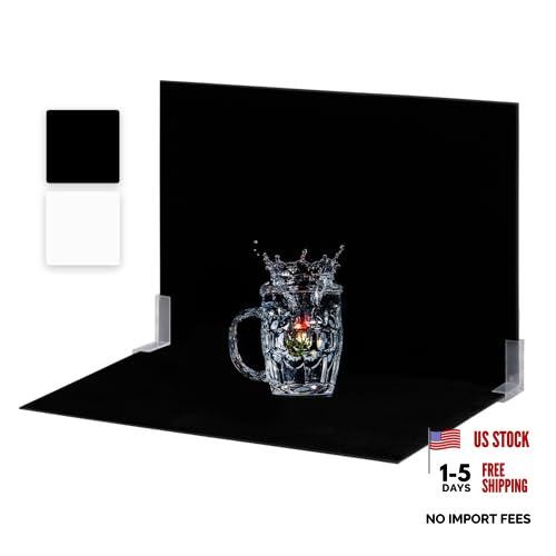 Product Photography Backdrops – Light-Absorption Black Flocked Black and White