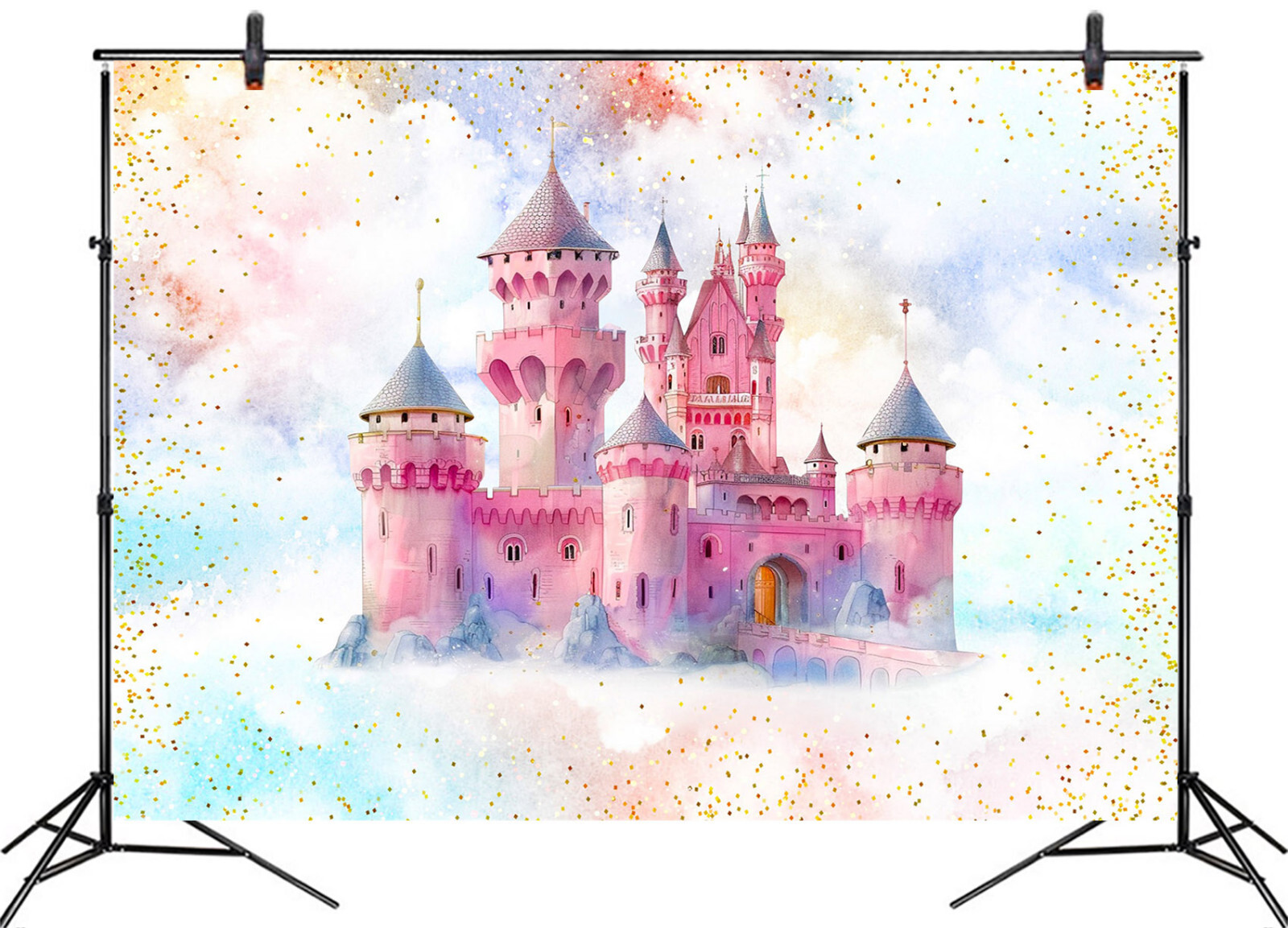 10x8ft Fantasy Fairy Princess Pink Retro Castle Vinyl Backdrop Photo Background
