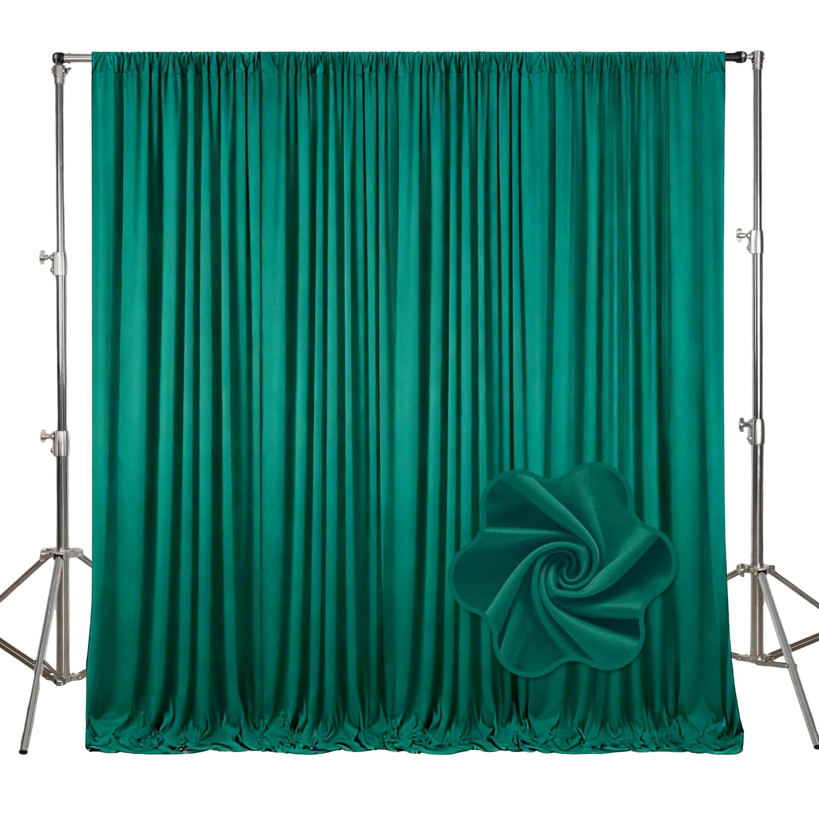 2 PCS Green Backdrop Curtains 10×7 Ft Polyester Party Photography Background