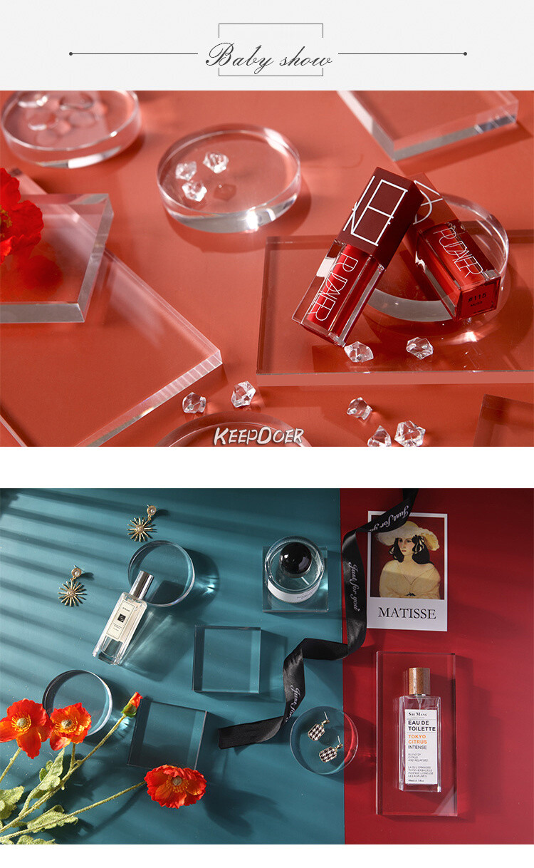 Cube Round Square Acrylic Board Photography Props For Cosmetics Makeup Jewelry