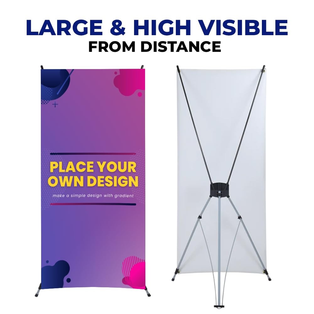 Custom X Banner Printing 24 x 62 in. including Custom printed banner with sta…