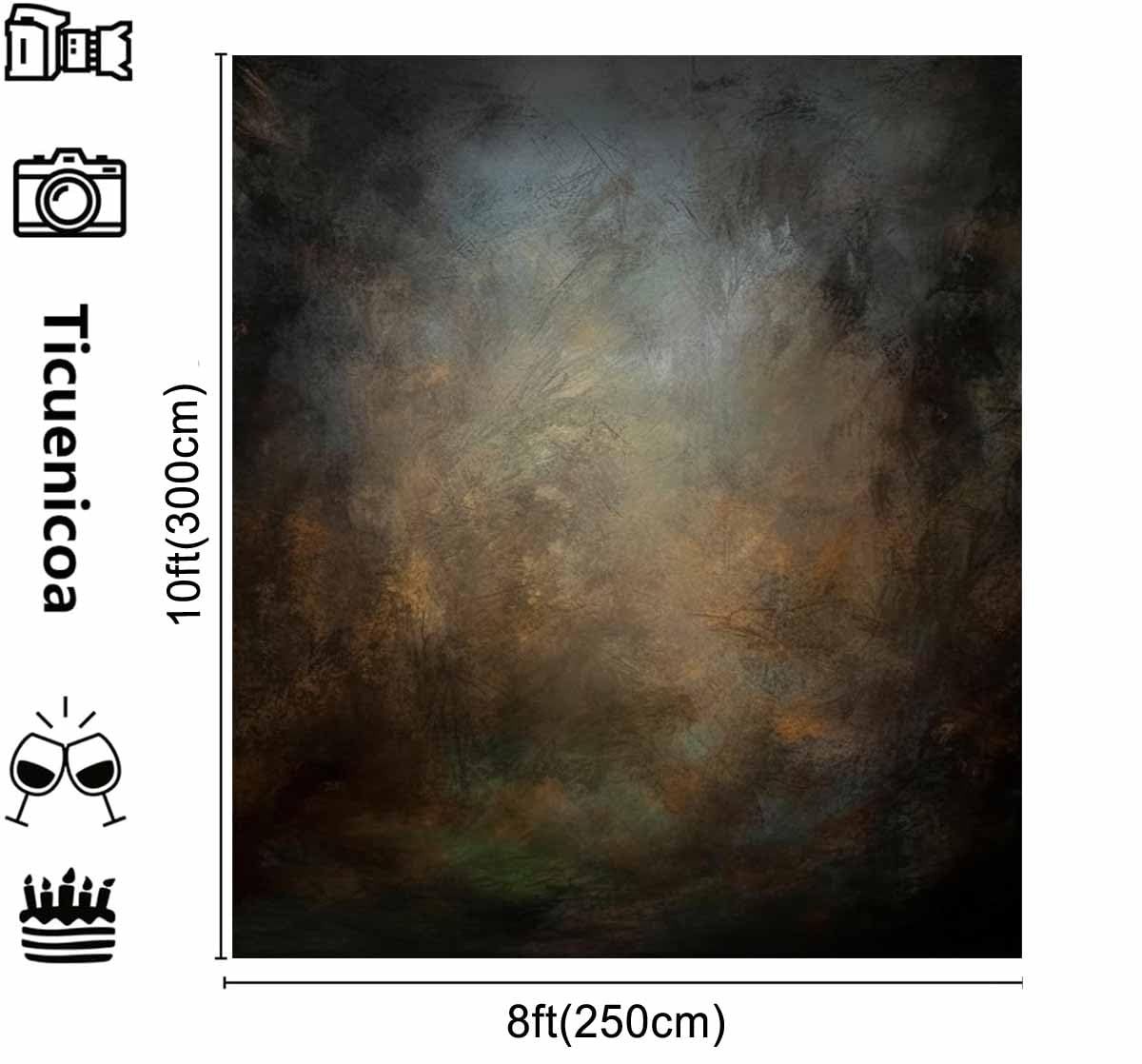 8x10ft Abstract Mottled Portrait Photography Backdrop – Rust Spots for Photoshoo