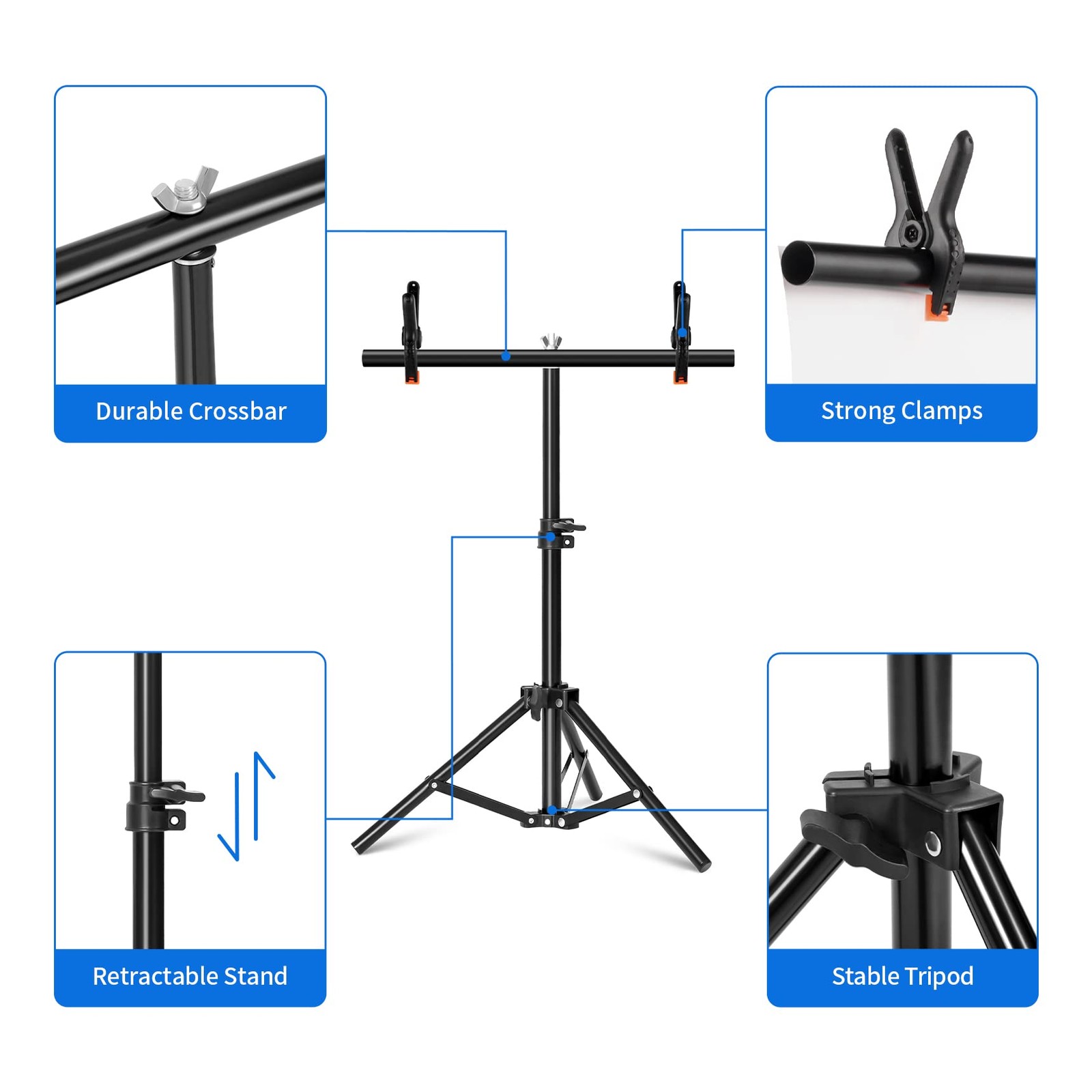 Photography Backdrop Stand 30 Inches Small T Shape Support Light Stands Mini …