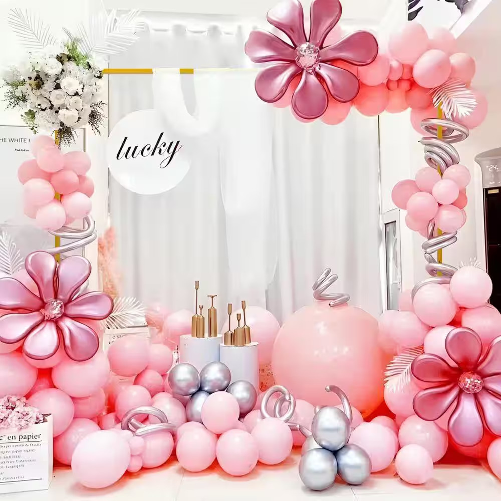 Square Metal Wedding Arch Backdrop Stand 6.6 Ft. X 6.6 Ft. Gold Balloon Frame fo