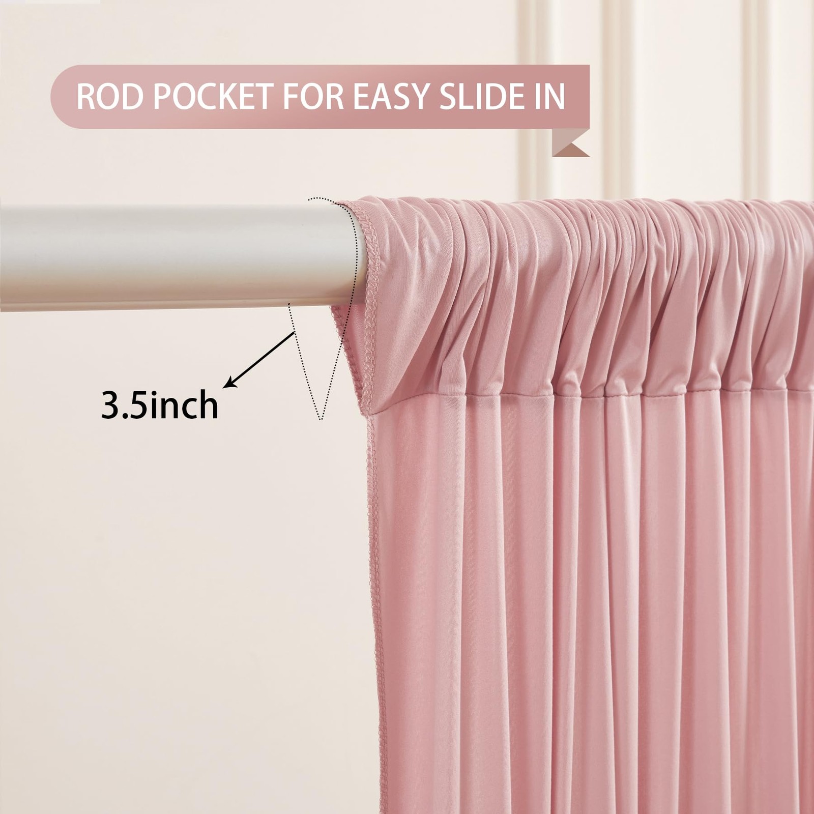 Rose Backdrop Curtains Wrinkle Free Polyester Photography Drapes 8×10 Ft