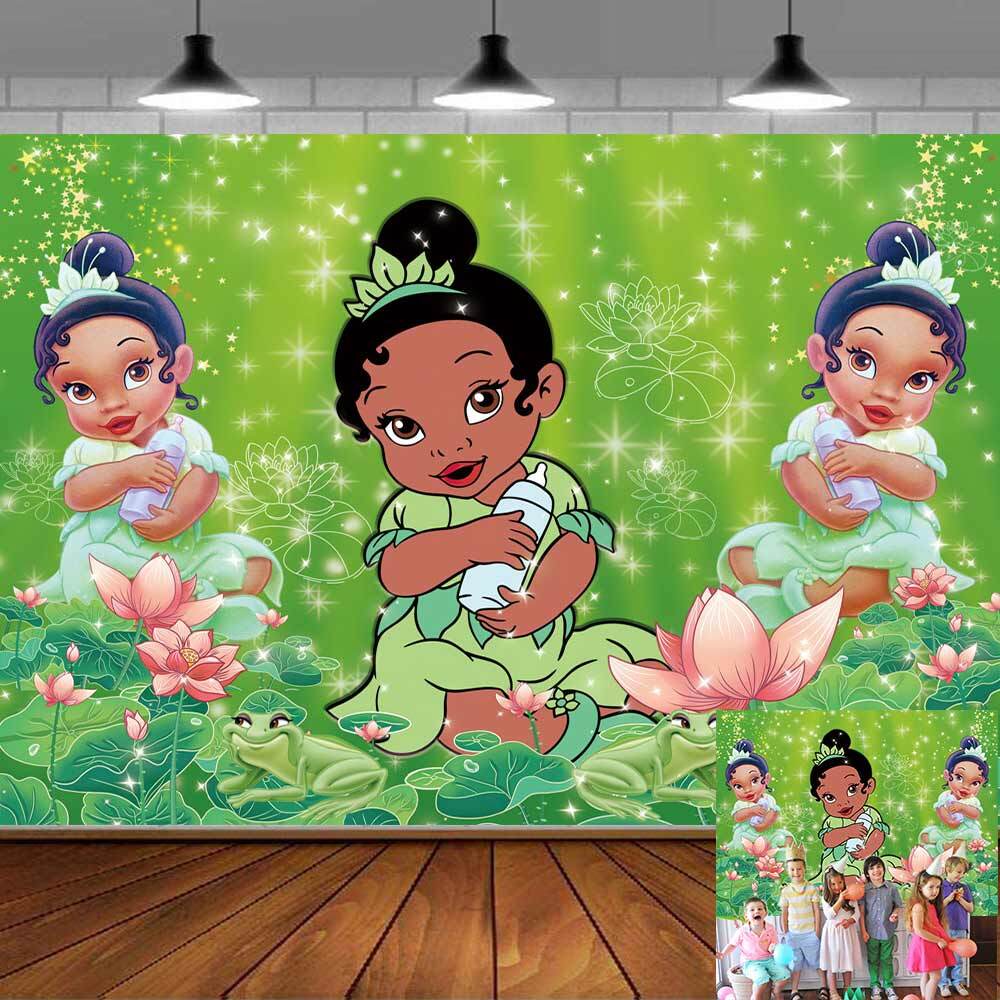 Tiana Princess Party Supplies Birthday Backdrop Banner Baby Shower Vinyl 7x5ft