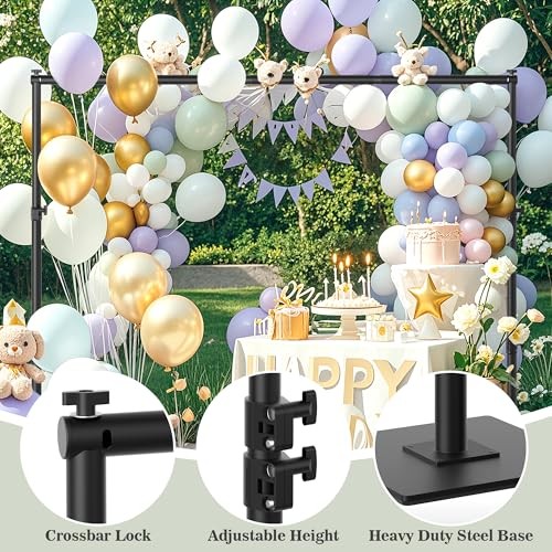 Square Backdrop Stand 6.5×10 ft, Adjustable Photo Backdrop Stand Kit, 10×6.5 ft