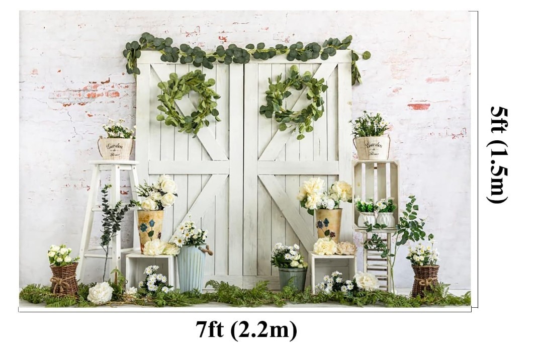 Brand New Kate Photography Backdrop 7×5 Ft White Barn Door