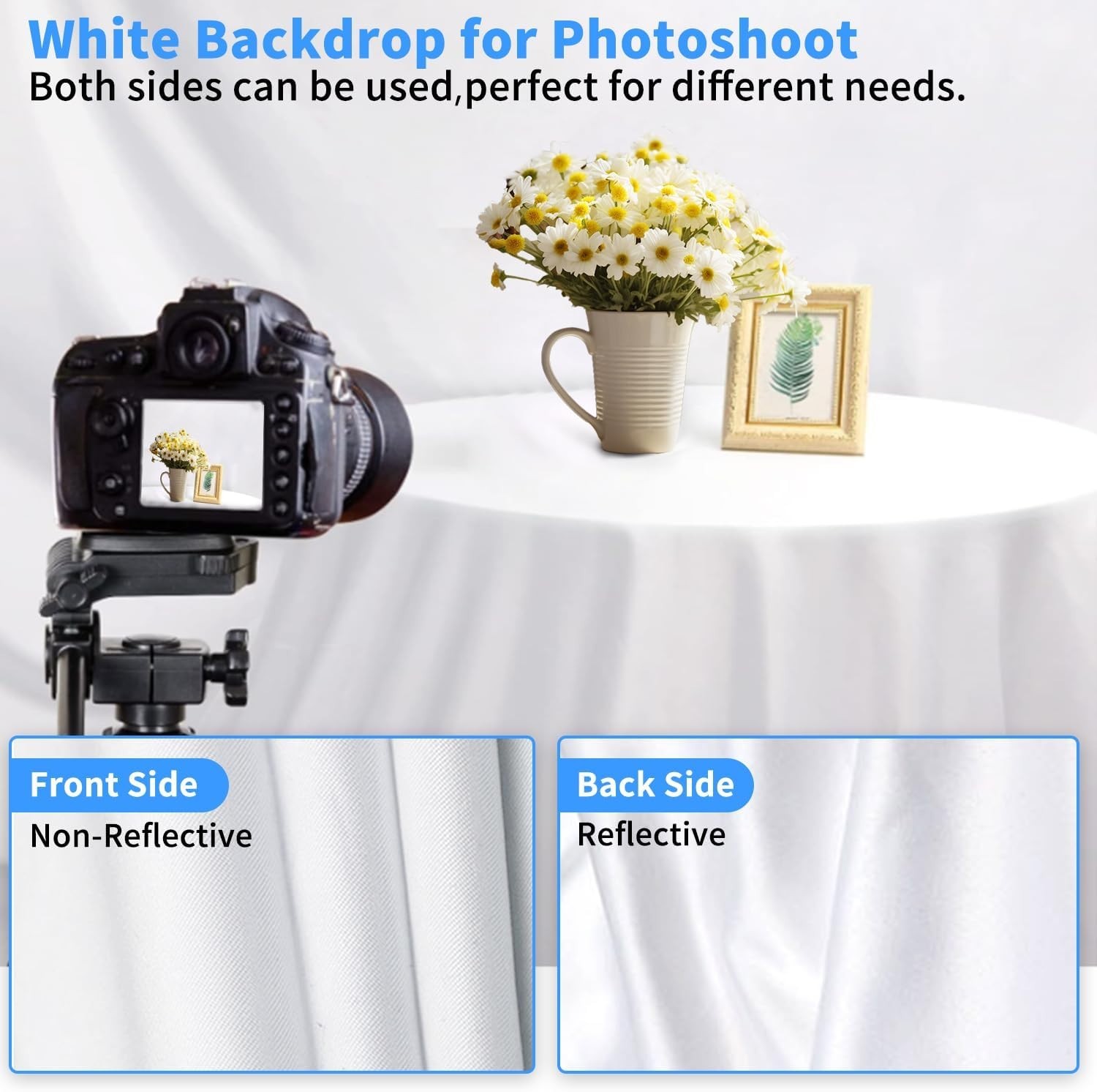 Versatile 5×7 ft White Seamless Backdrop for Professional Photography & Events