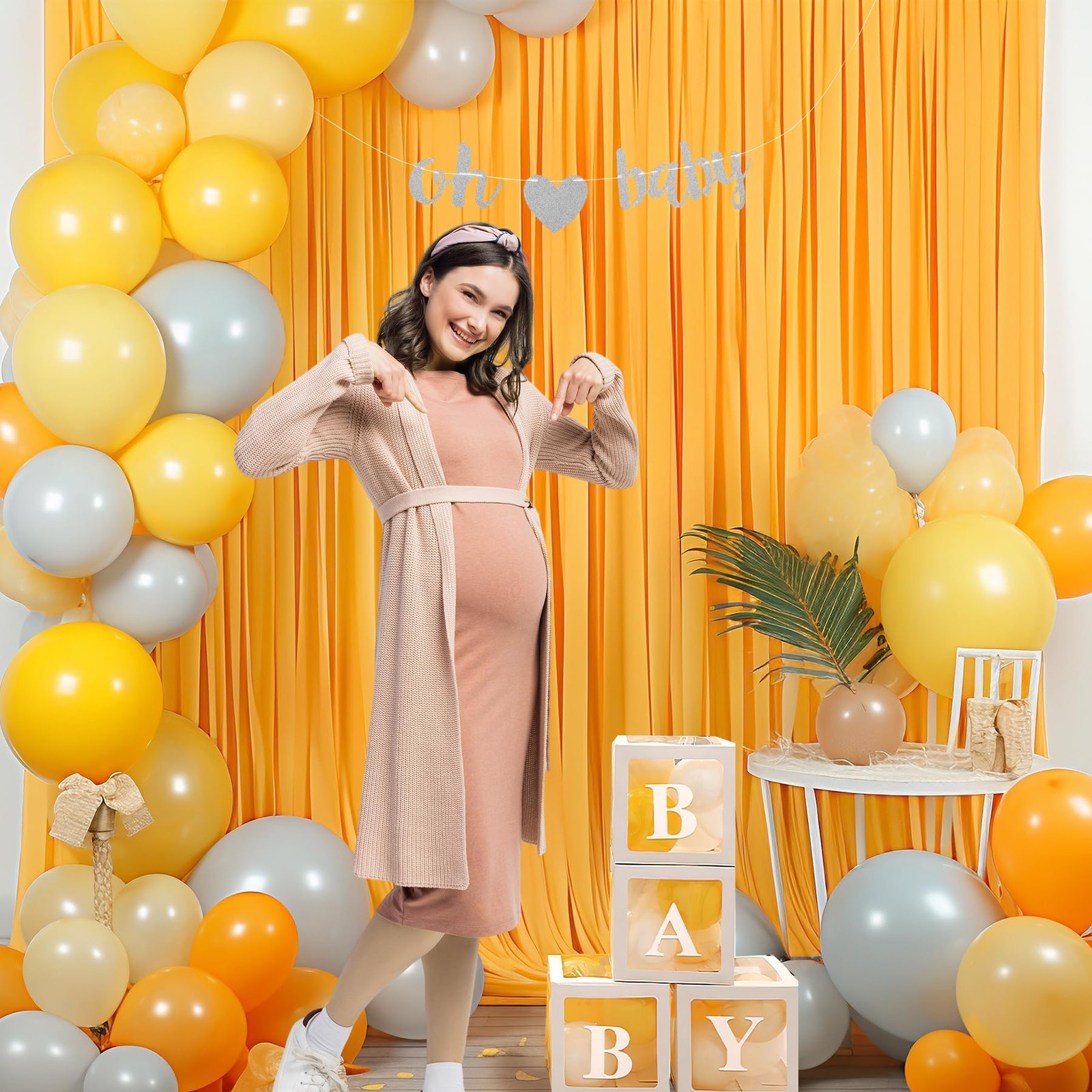 10×10 FT Marigold Backdrop Curtain Orange Photography Drapes 2 Panels Party