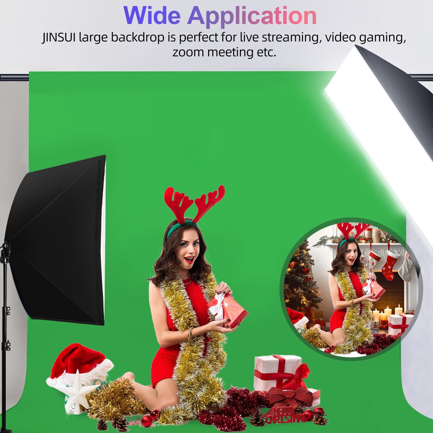 Green Screen Backdrop 10×10 ft, Chroma Key Greenscreen Background for Streami…