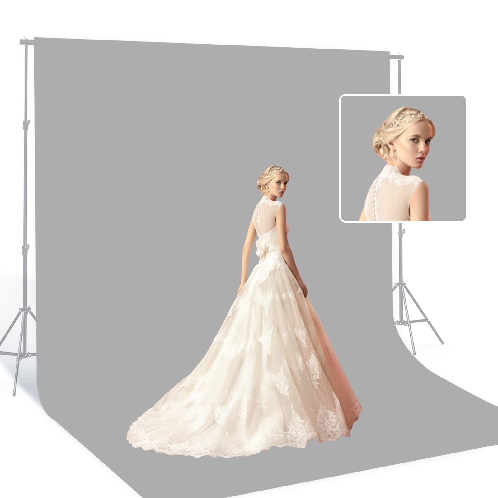 Light Grey 10 x 20 Ft Large Screen Backdrop Cloth for Photography, Non-Reflec…