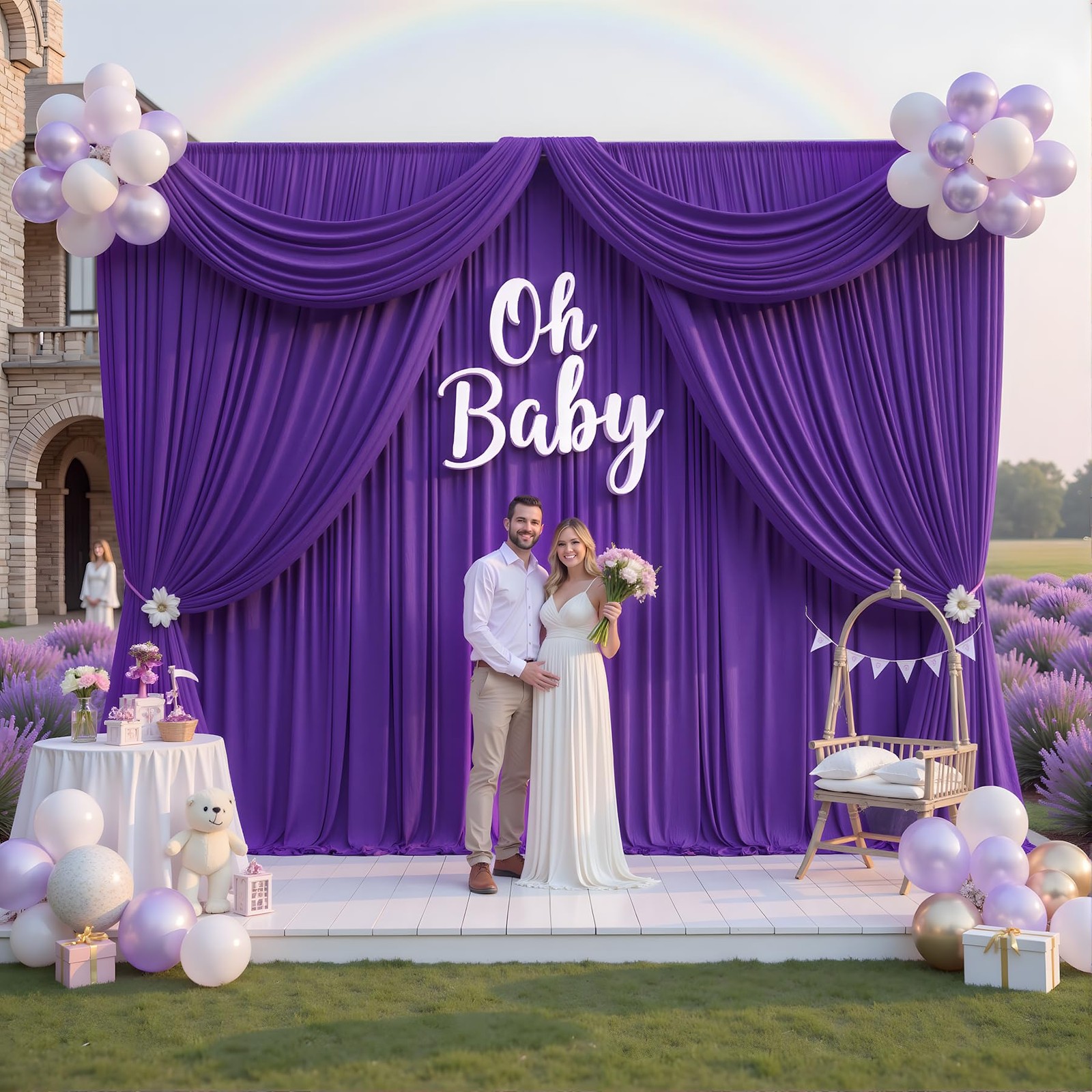 10ftx12ft Purple Backdrop Curtains for Wedding-Free Backdrops Curtain Drapes …