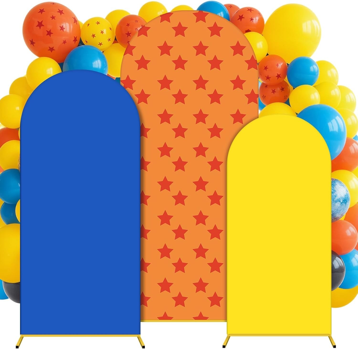 3 Pcs Anime Arch Backdrop Cover Set 4Ft 5Ft 6Ft Red Star Birthday Party Decor…