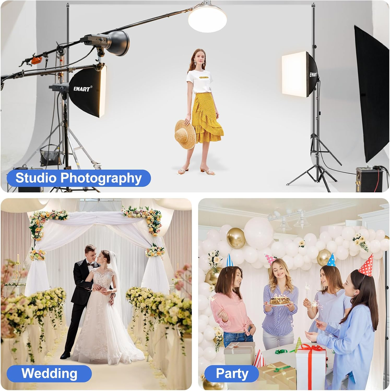 Backdrop Support Stand Kit 6.5×6.5ft Adjustable Photography Studio Photo Backgro
