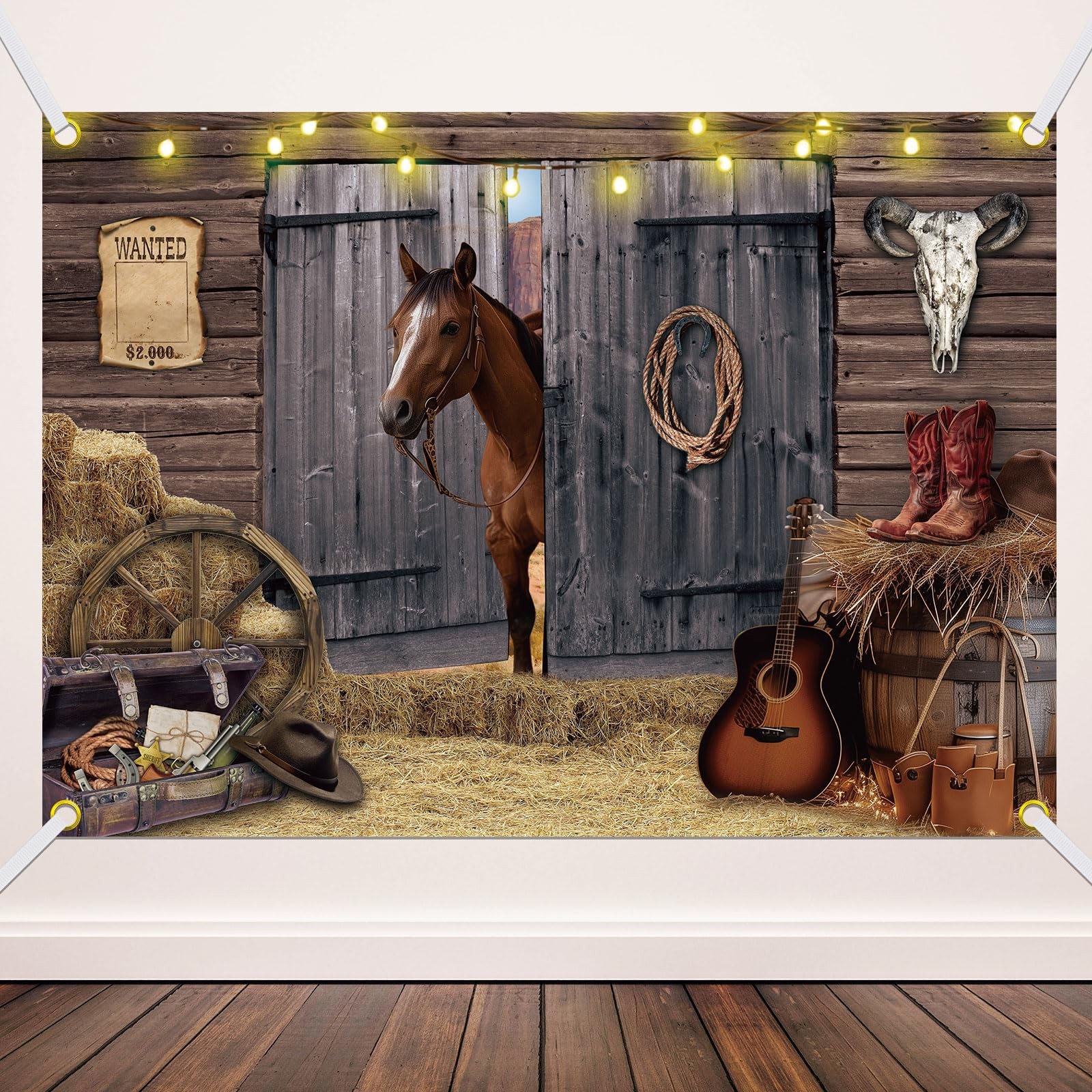 Western Party Backdrop Western Cowboy Party Decoration Supply Wild 7 x 5 ft