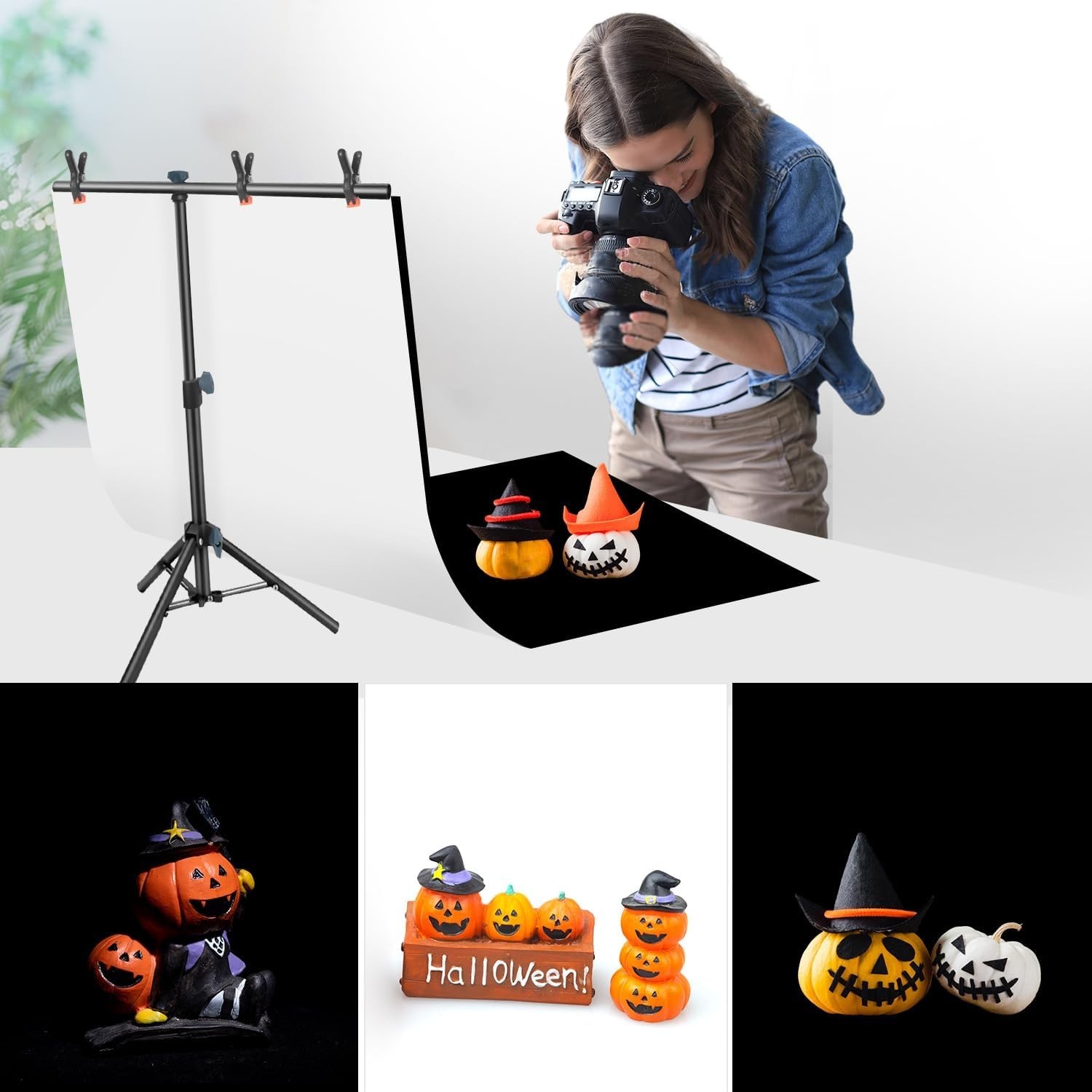 Portable Photography Backdrop Stand Kit for Small Products & Jewelry