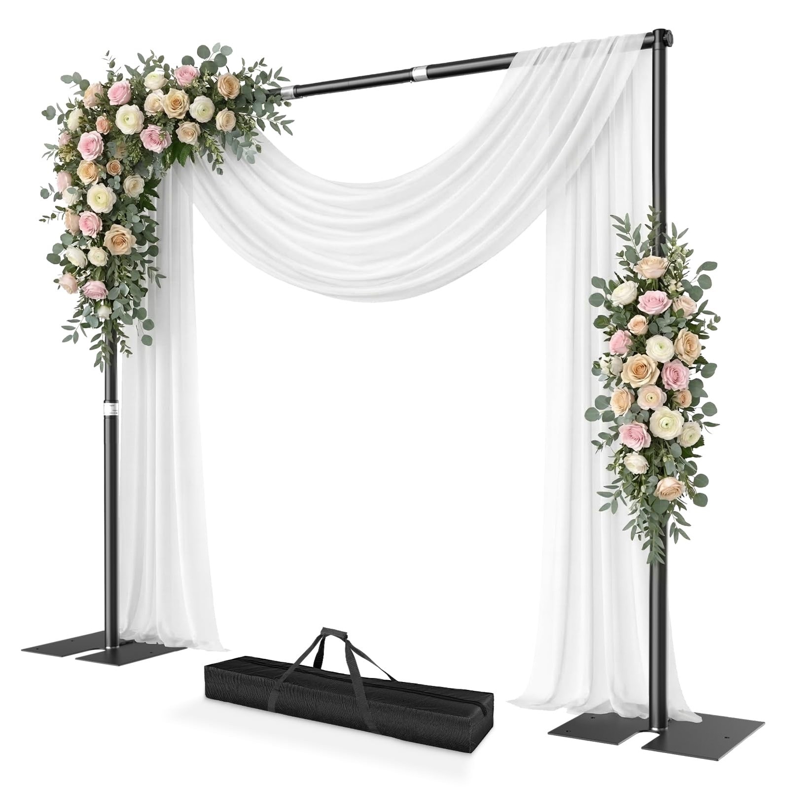 Fotoumgl 10x10ft Pipe and Drape Stand Kit, Adjustable Heavy Duty Backdrop Sta…