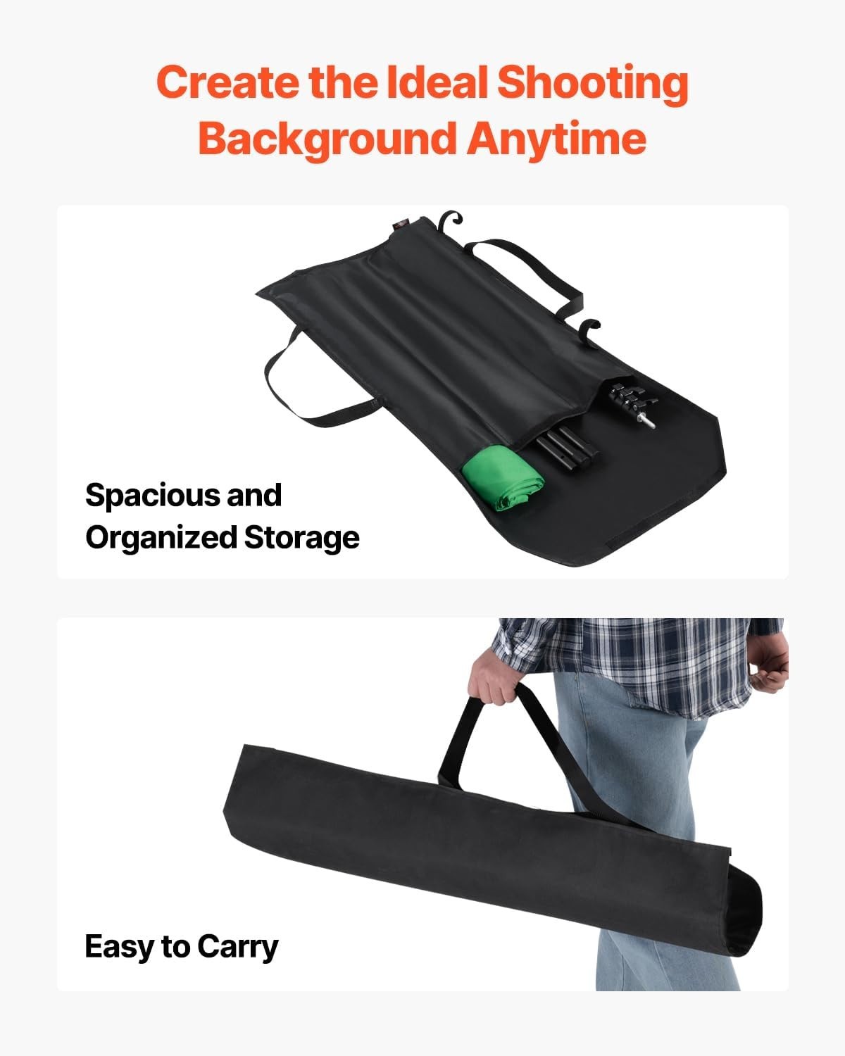 5 x 6.5 ft Green Screen Backdrop Stand Kit Support for Photo Video Studio
