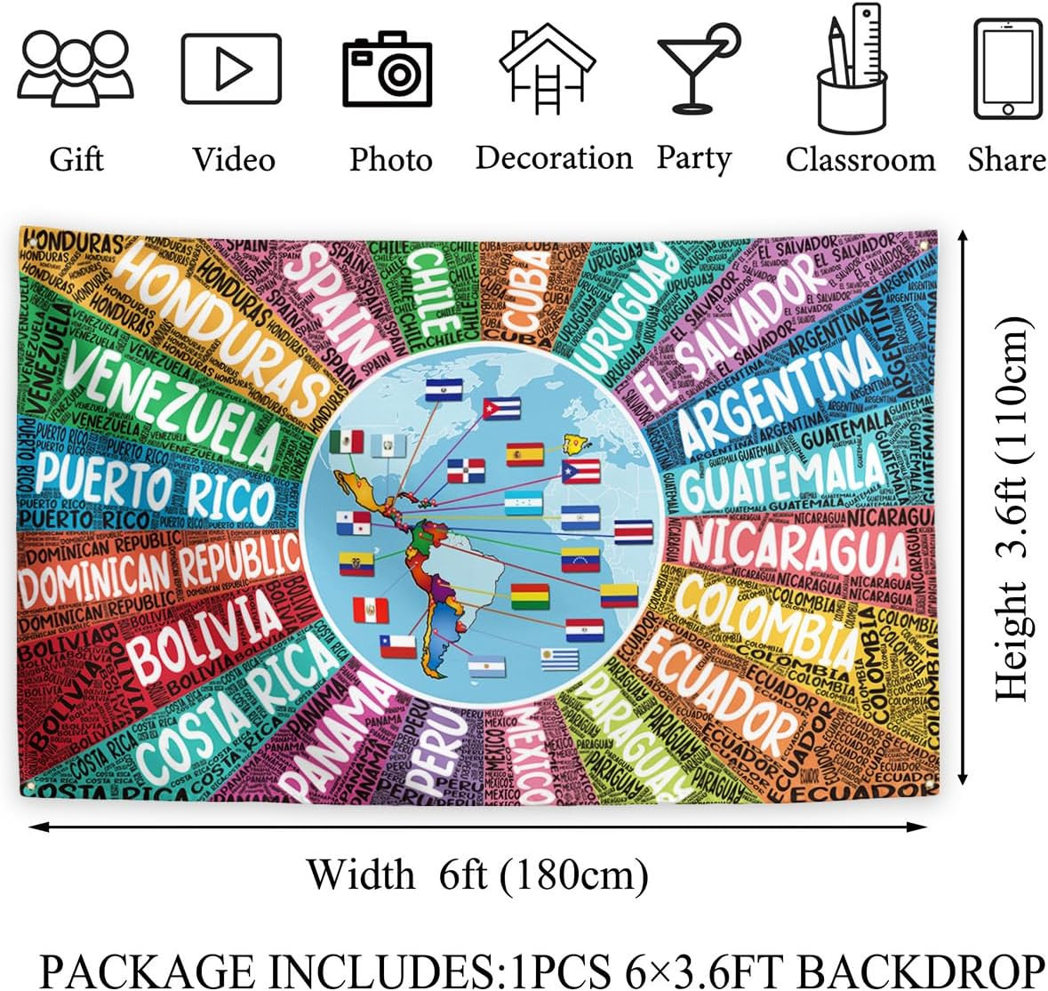 Hispanic Heritage Month Decorations Latin American Banner Spanish Classroom D…