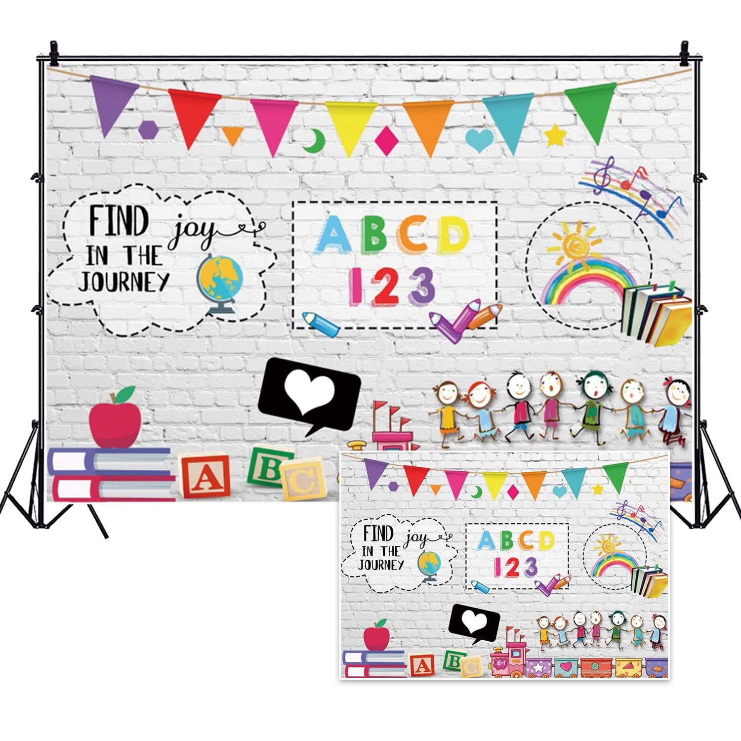 10x7ft Welcome Back To School Backdrop Pencil Books Subject Photo Background