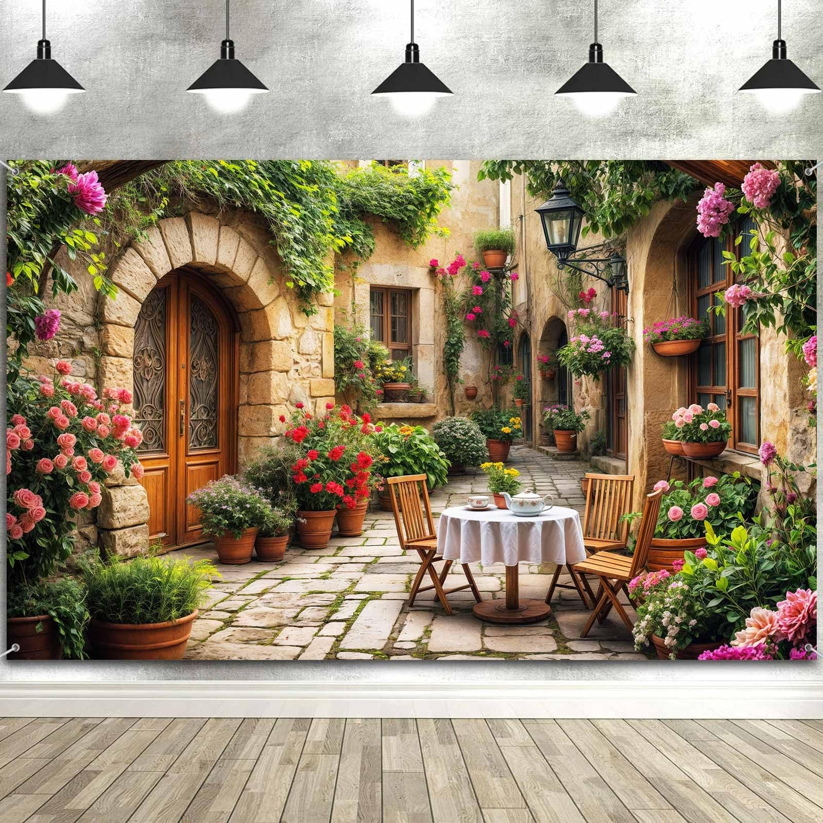 10X8ft Italian Theme Backdrop Italy Town Street Backdrop for Photography, Eur…