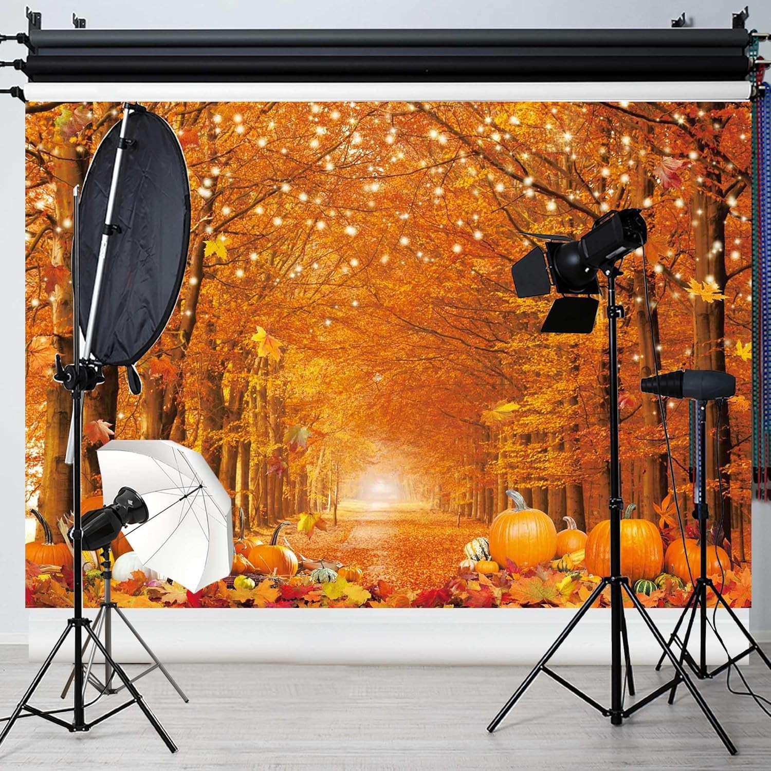 7x5FT Polyester Fall Autumn Photo Backdrop for Photography 7x5ft, orange