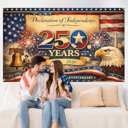 America 250 Anniversary Photo Backdrop Patriotic Banner 4th of July Fourth of Ju