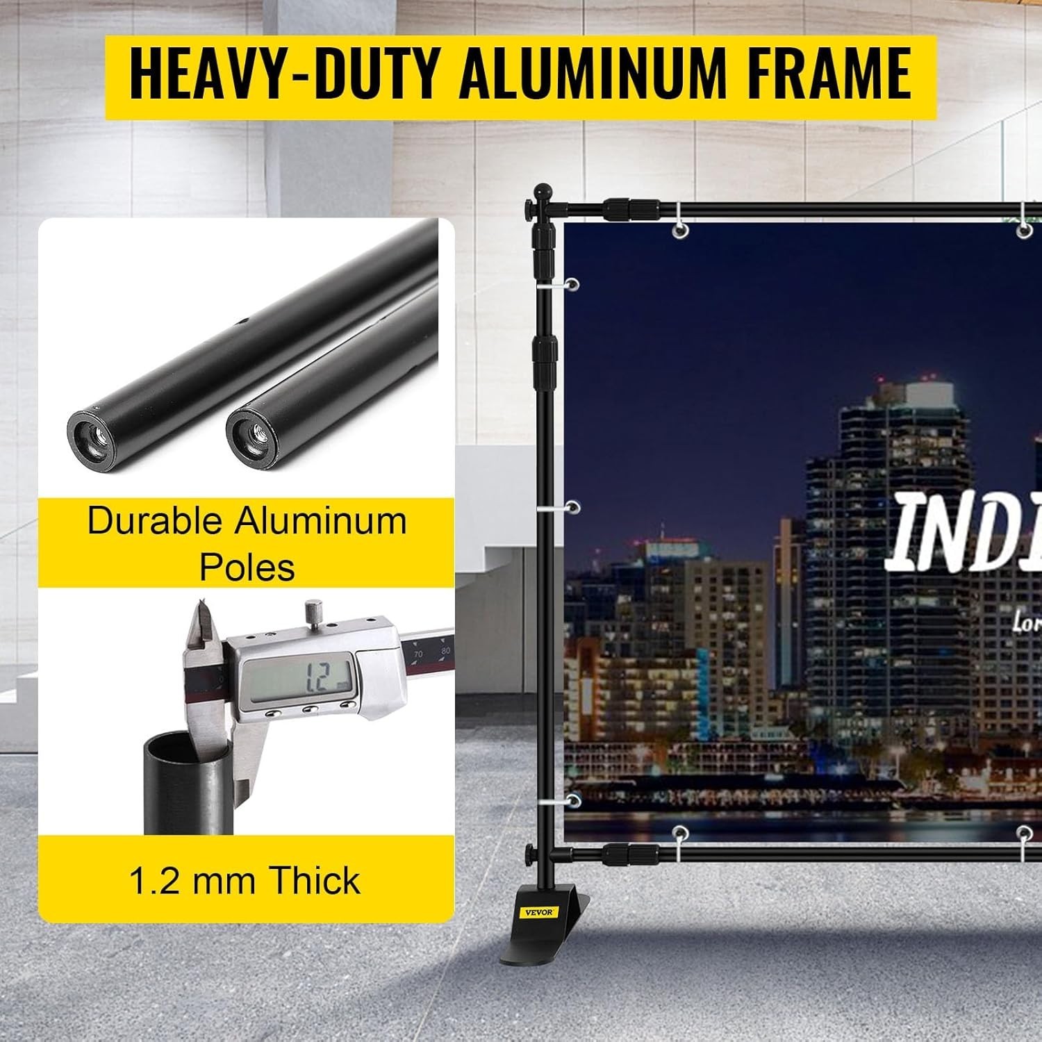 8’x8′ Adjustable Aluminum Backdrop Stand for Events & Trade Shows