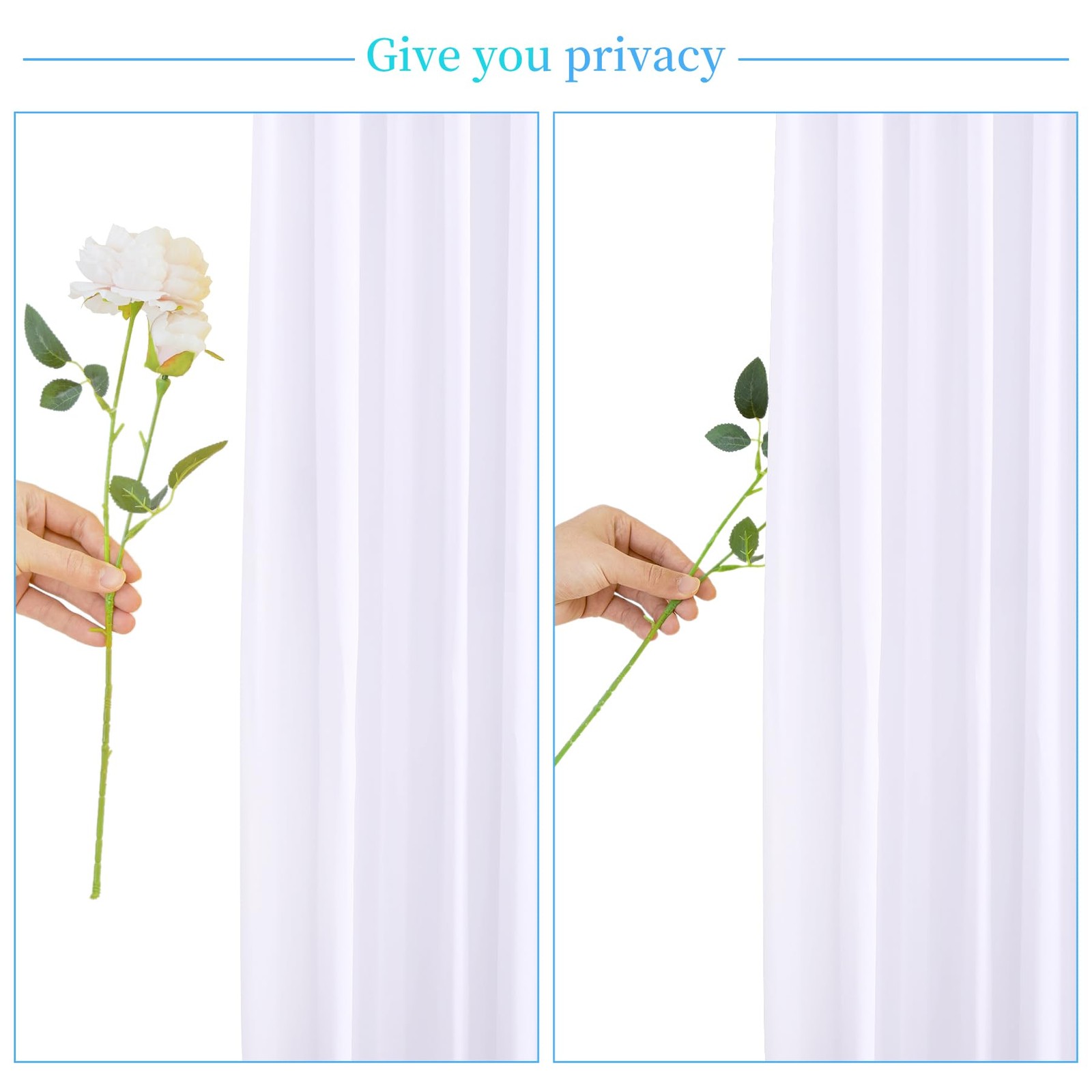 10×15 ft White Wrinkle Free Backdrop Curtains Wedding Party Drapes Cloth