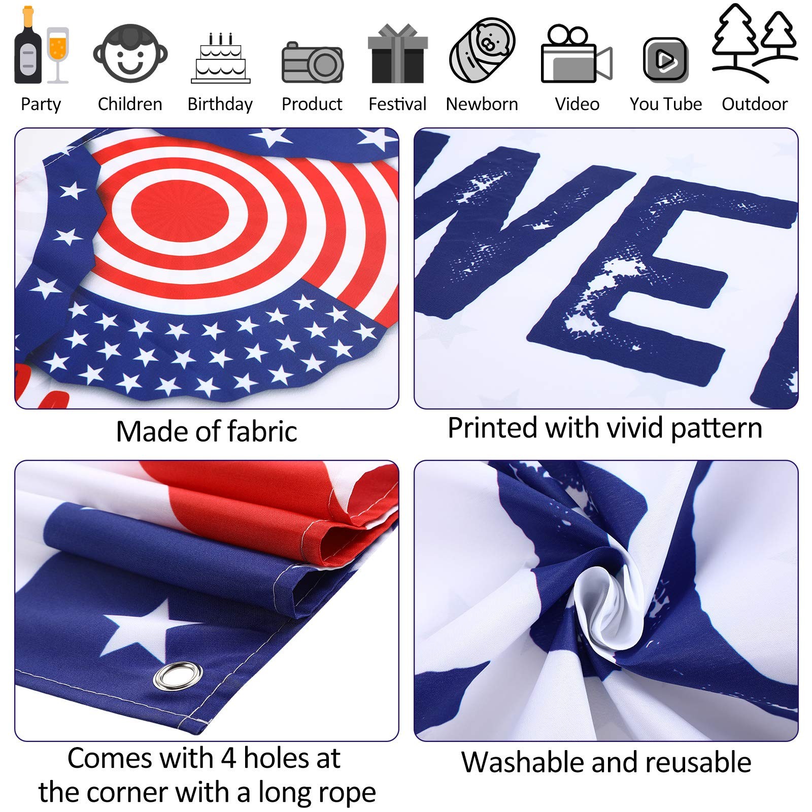 Large Welcome Home Banner Military Red White and Blue Welcome Home Decoration fo