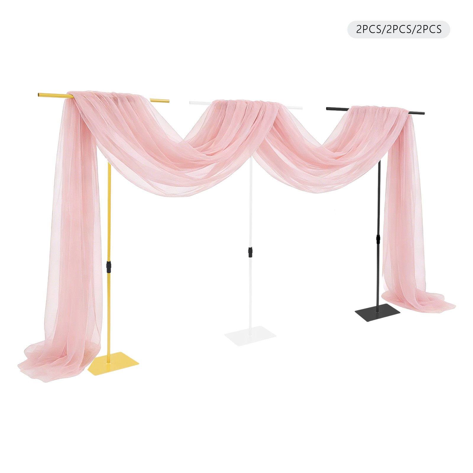 Adjustable Height Backdrop Stands , 2 Pcs Wedding Backdrop Stands For Weddings