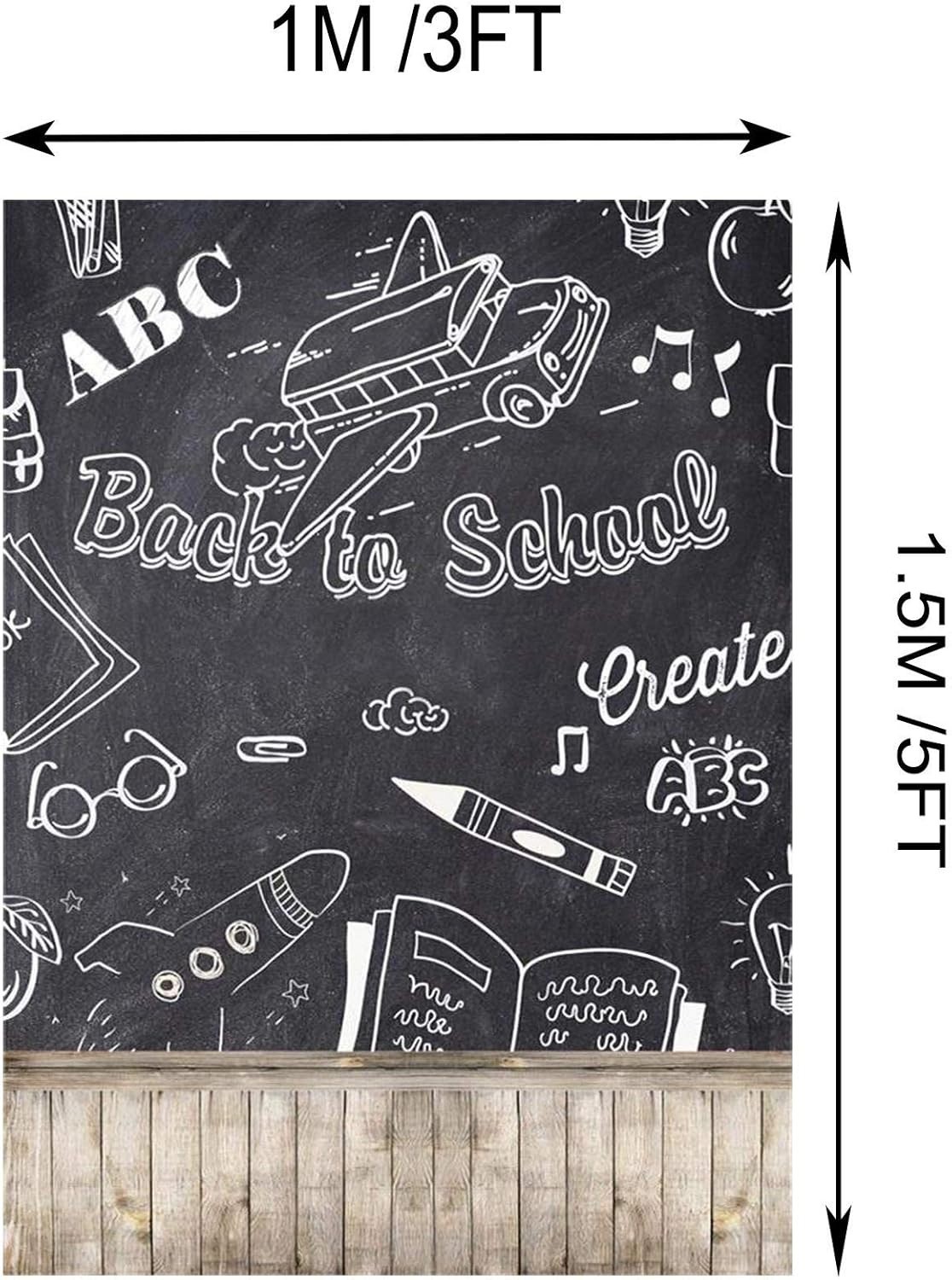 3x5ft Back to School Vinyl Backdrop – Lightweight, Durable & Water-Resistant