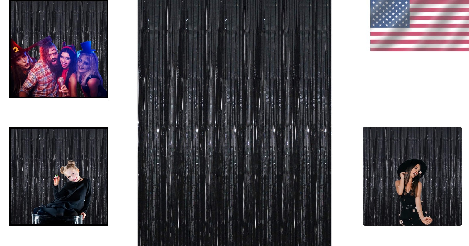Instant Party Elegance with 3.2ft x 9.8ft Black Foil Streamers – Easy Setup!