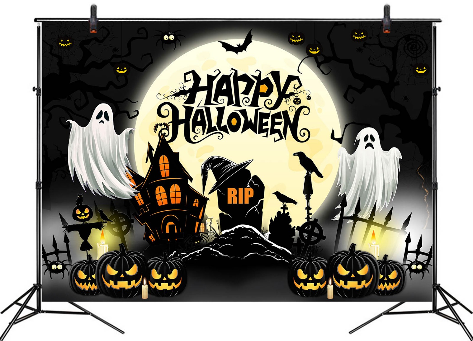 10x8ft Halloween Backdrop Spooky Haunted House Ghost Background for Photography