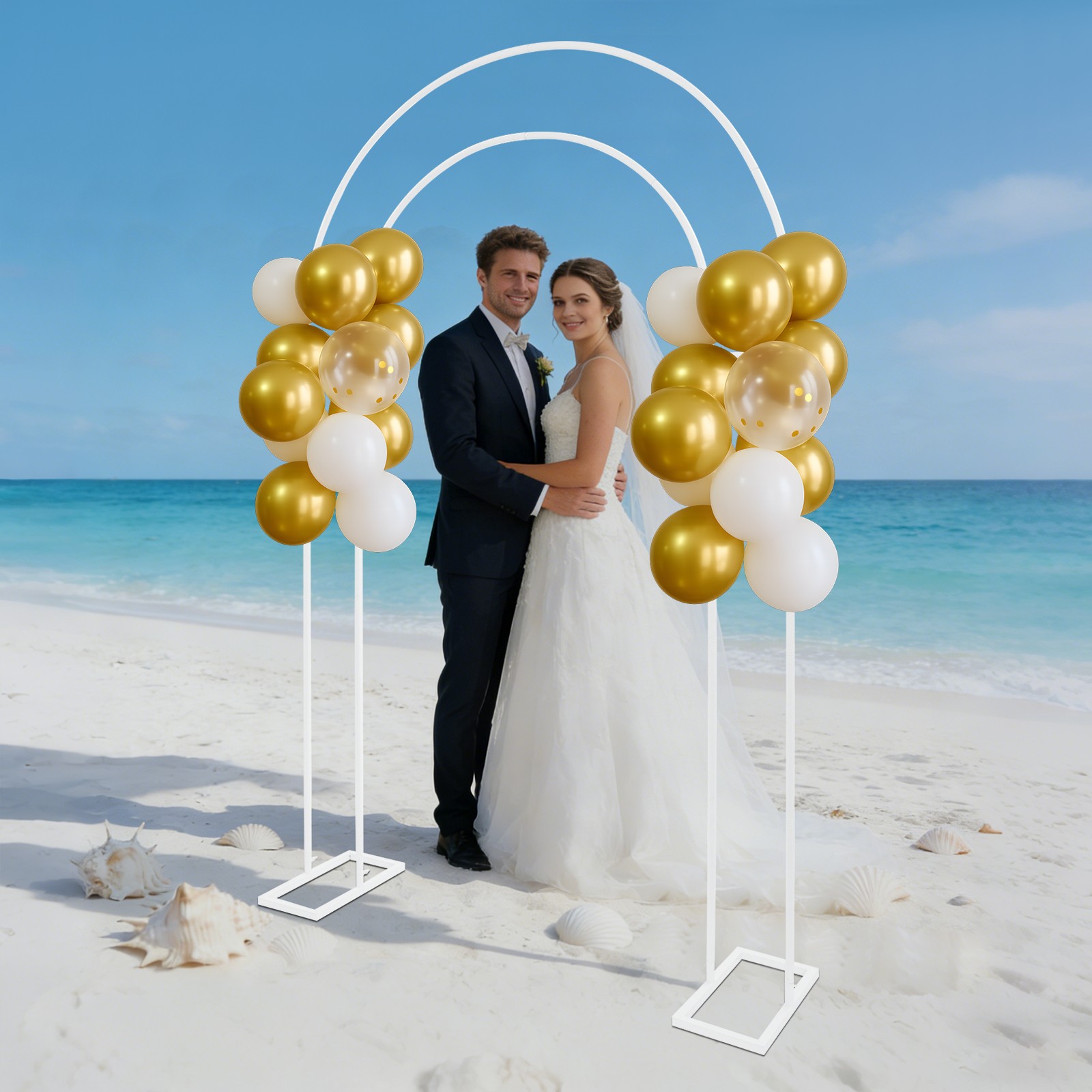 Arch Backdrop Stand,White Wedding Arch Backdrop Stand, Metal Arch Backdrop Stand