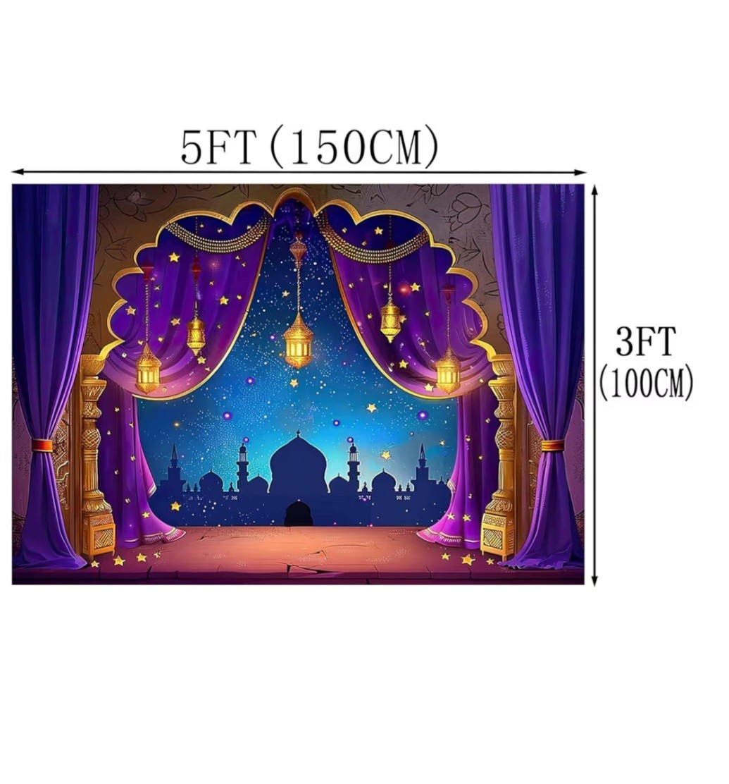 Princess Night Theme Backdrop for Birthdays Or Baby Showers 5×3 Ft