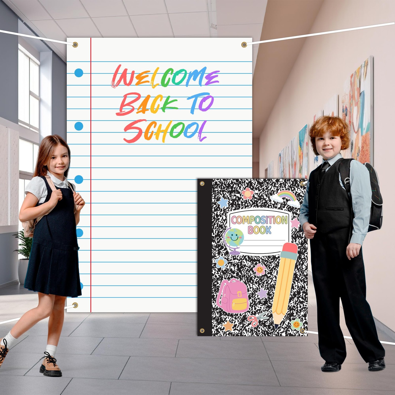 2 Pcs Large Composition Notebook Classroom Decor Composition Book and Noteboo…